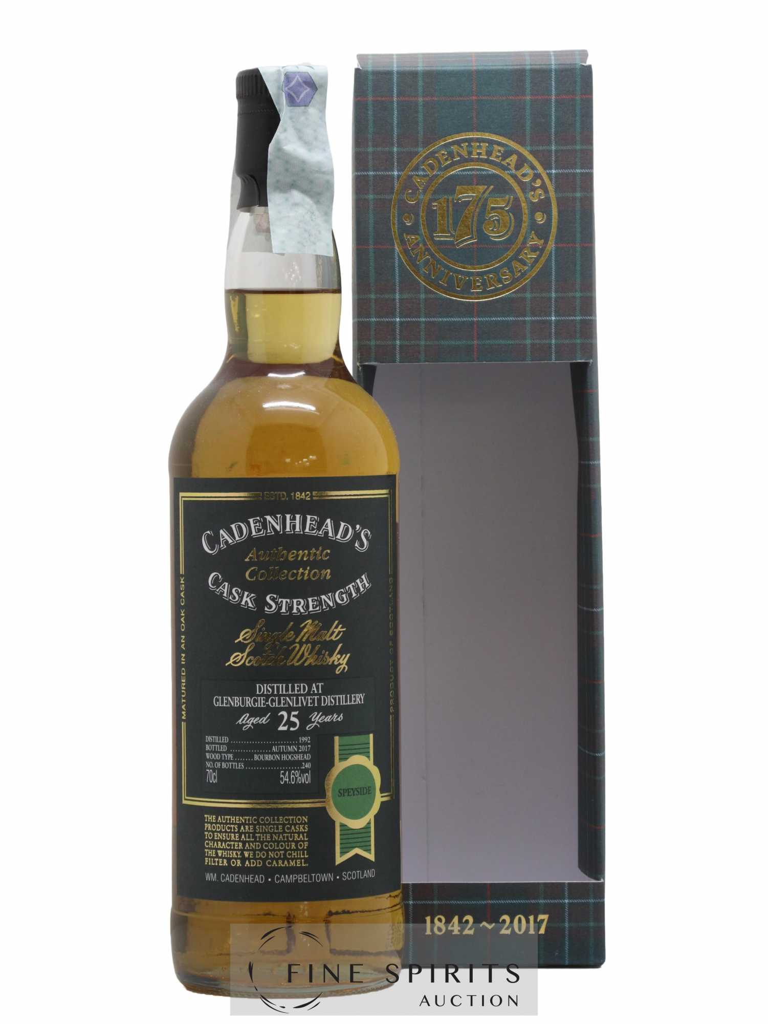 Glenburgie 25 years 1992 Cadenhead's Bourbon Hogshead - One of 240 - bottled 2017 Authentic Collection