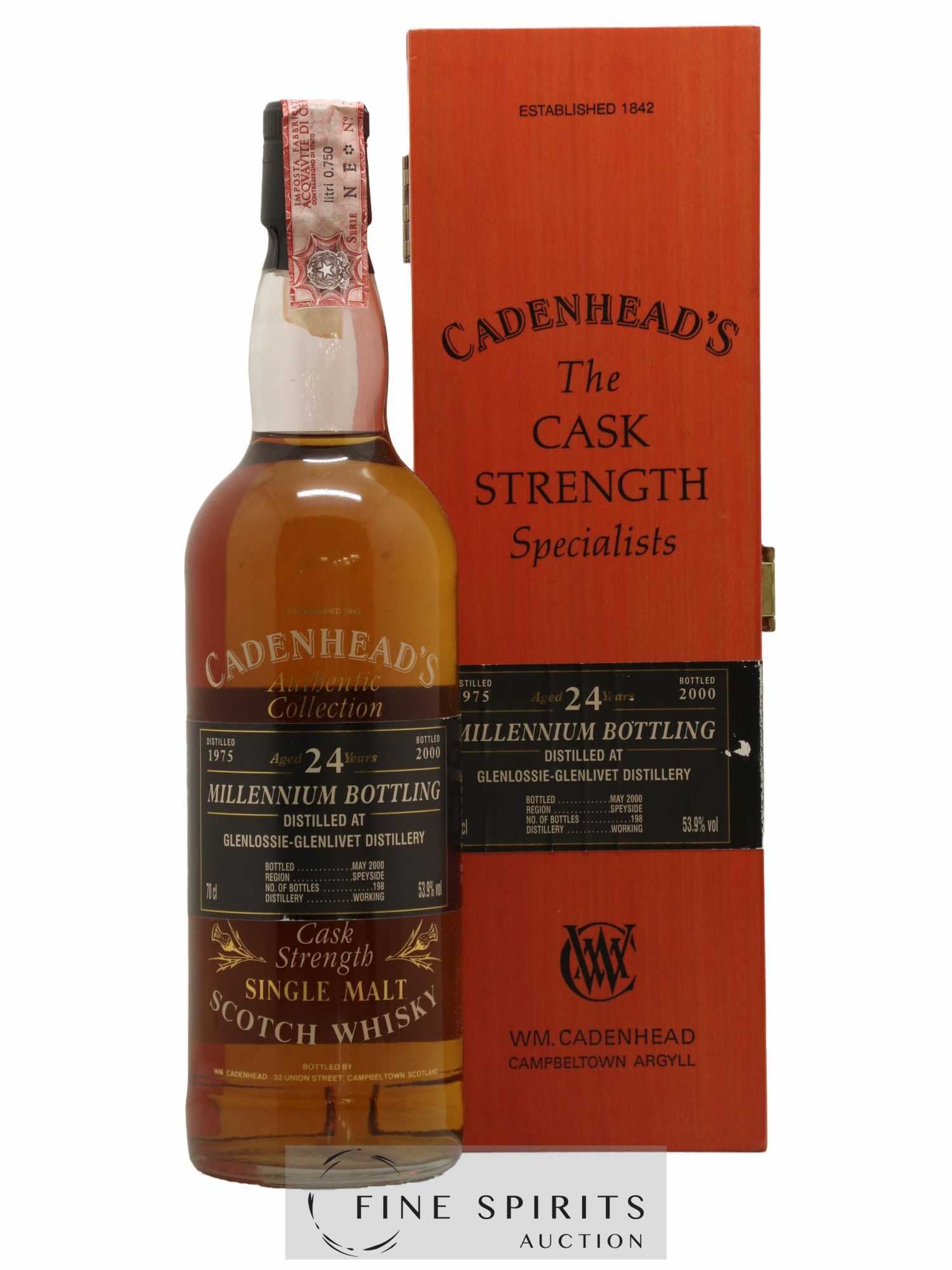 Glenlossie 24 years 1975 Cadenhead's Millenium Bottling One of 198 - bottled 2000