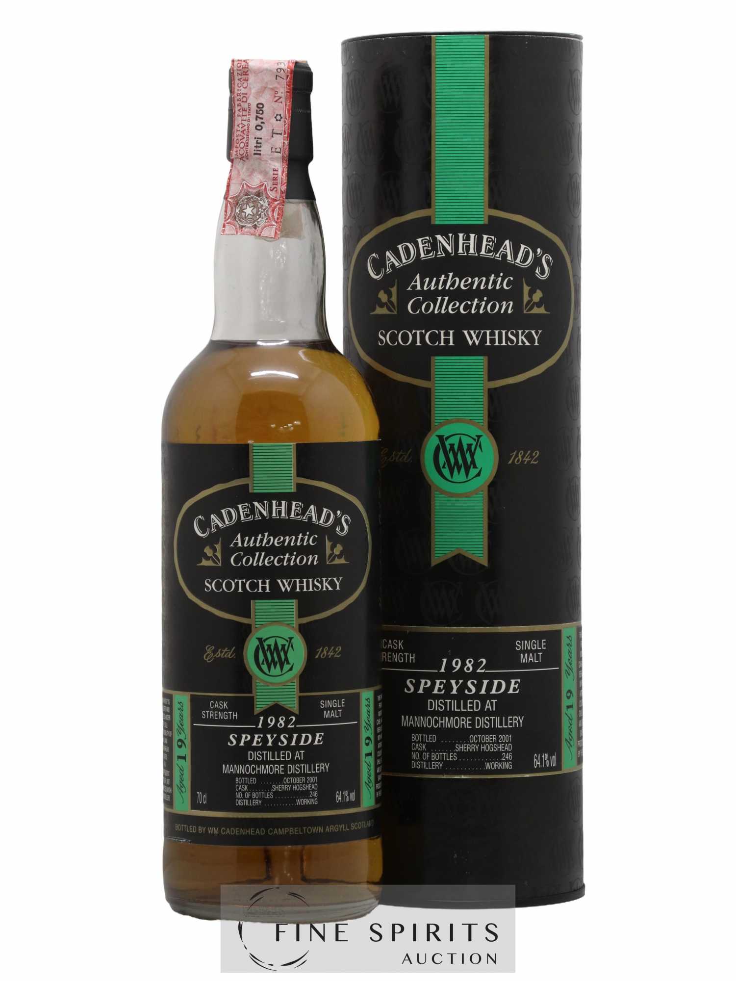 Mannochmore 19 years 1982 Cadenhead's Sherry Hogshead - One of 246 - bottled 2001