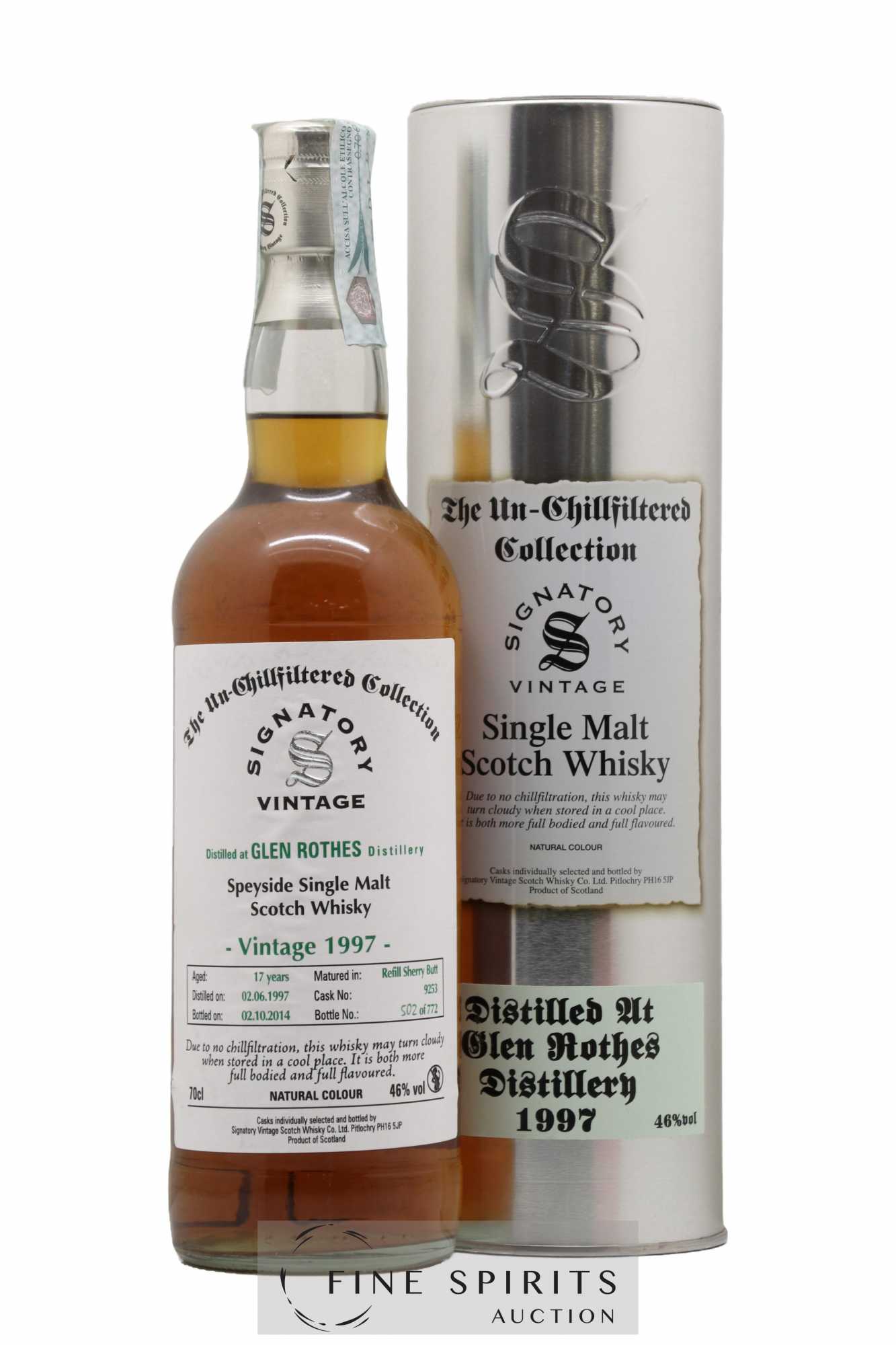 Glenrothes 17 years 1997 Signatory Vintage Cask n°9253 - One of 772 - bottled 2014 The Un-chillfiltered Co