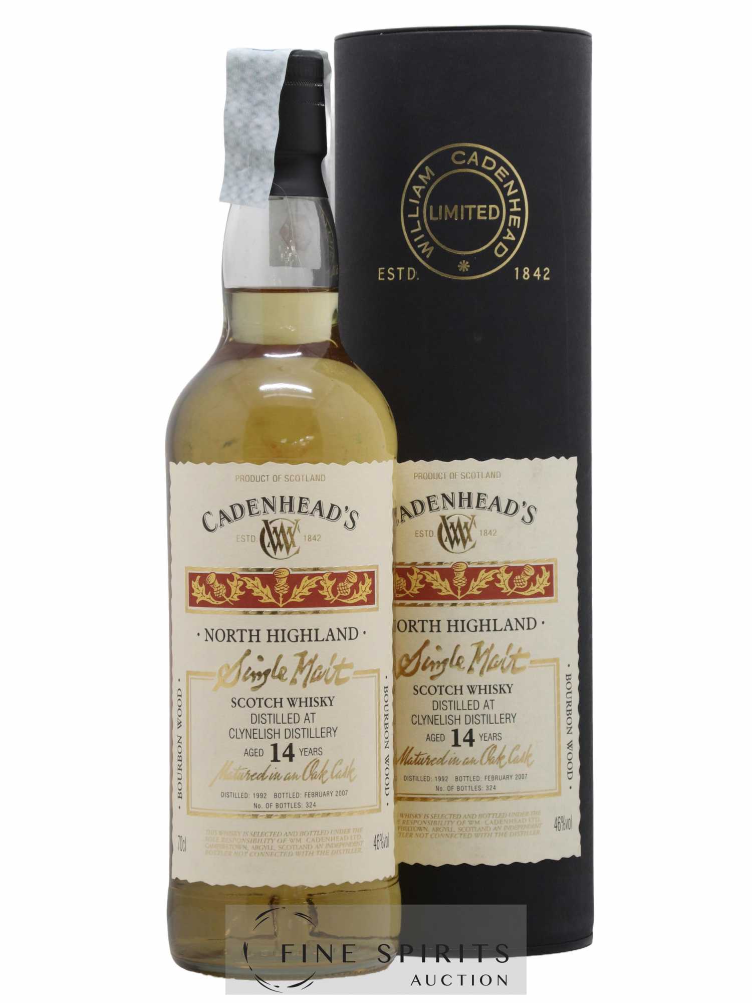 Clynelish 14 years 1992 Cadenhead's Bourbon Wood - One of 324 - bottled 2007 Limited