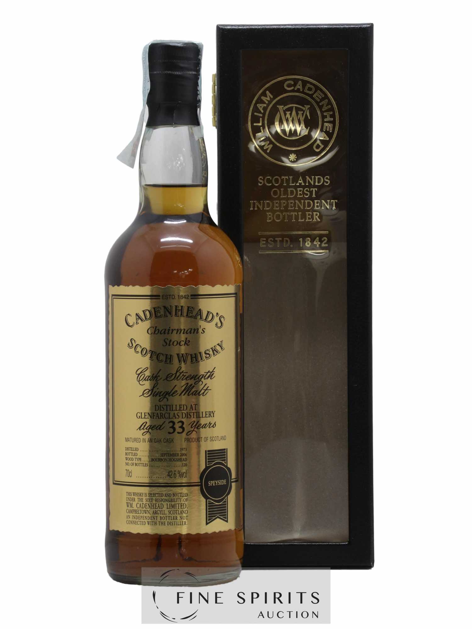 Glenfarclas 33 years 1973 Cadenhead's Bourbon Hogshead - One of 120 - bottled 2006 Chairman's Stock