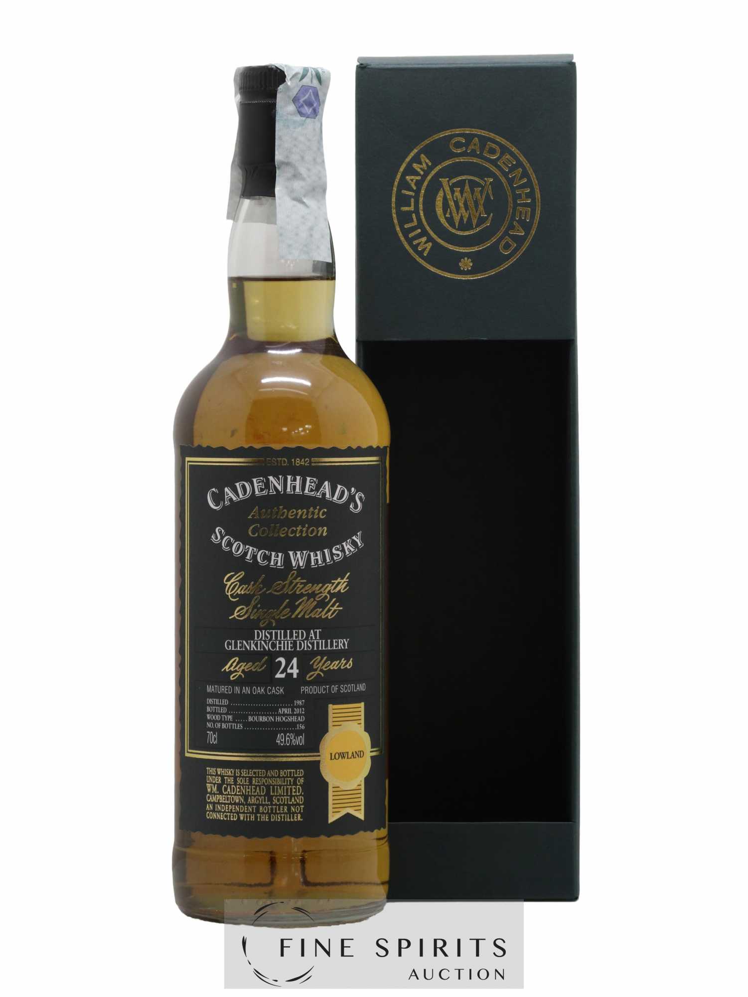 Glenkinchie 24 years 1987 Cadenhead's Bourbon Hogshead - One of 156 - bottled 2012 Authentic Collection