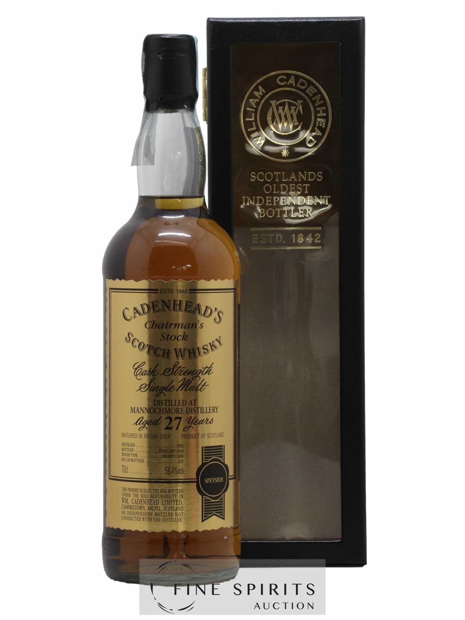 Mannochmore 27 years 1982 Cadenhead's Sherry Cask - One of 221 - bottled 2010 Chairman's Stock