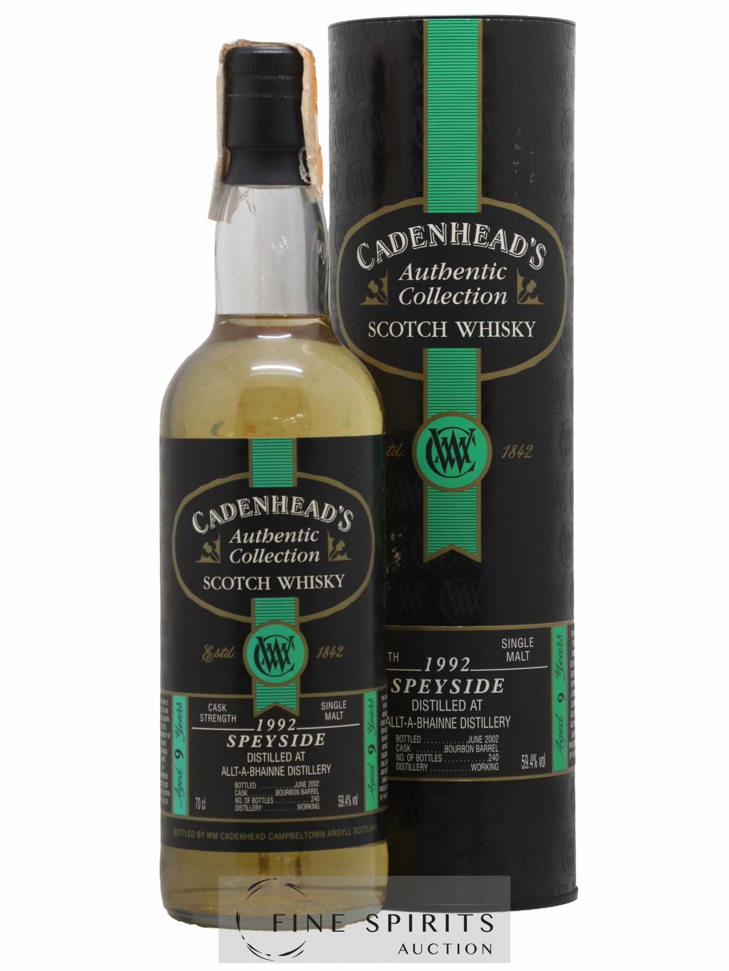 Allt-a-Bhainne 9 years 1992 Cadenhead's Bourbon Barrel - One of 240 - bottled 2002