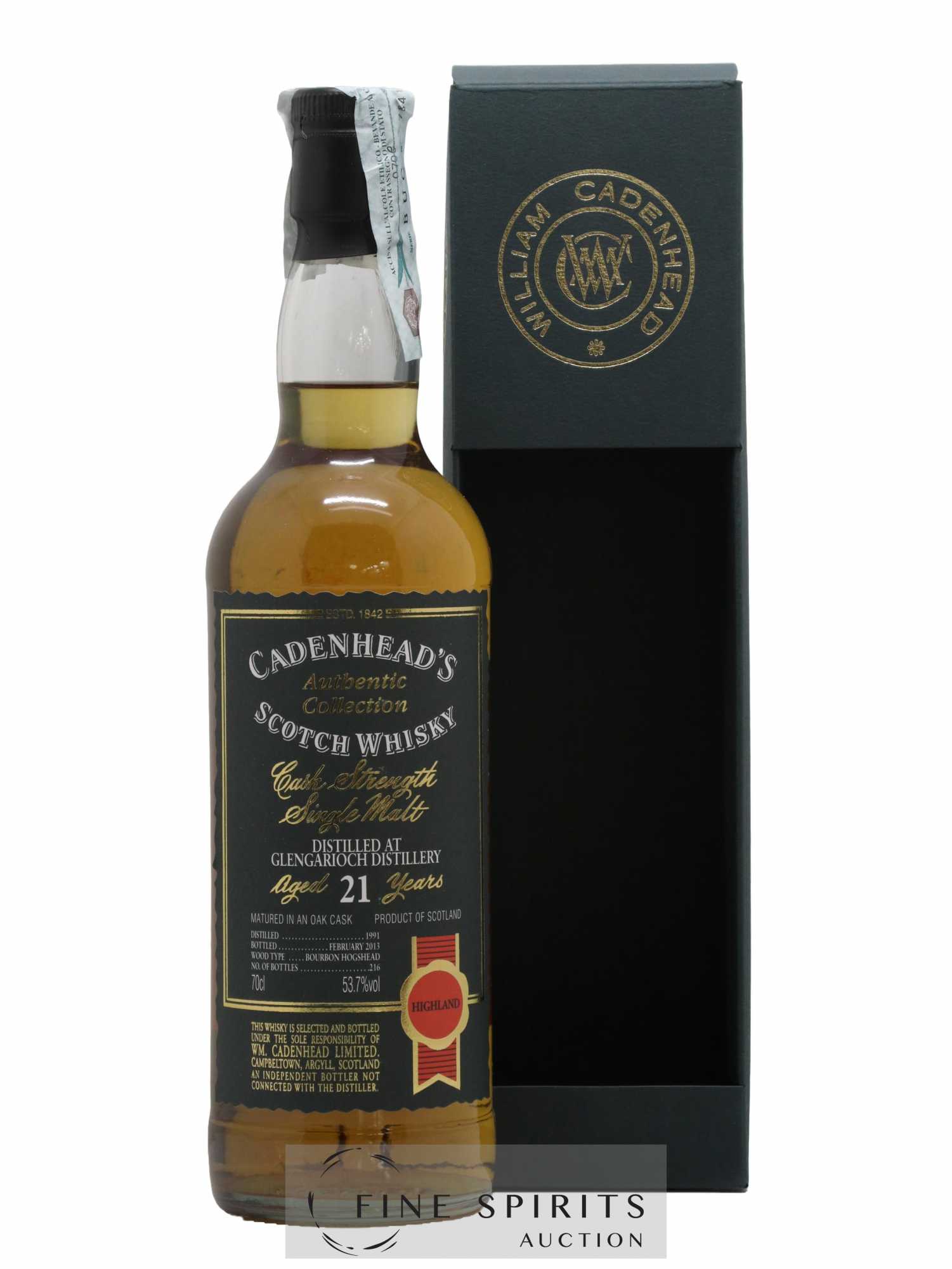 Glen Garioch 21 years 1991 Cadenhead's Bourbon Hogshead - One of 216 - bottled 2013 Authentic Collection