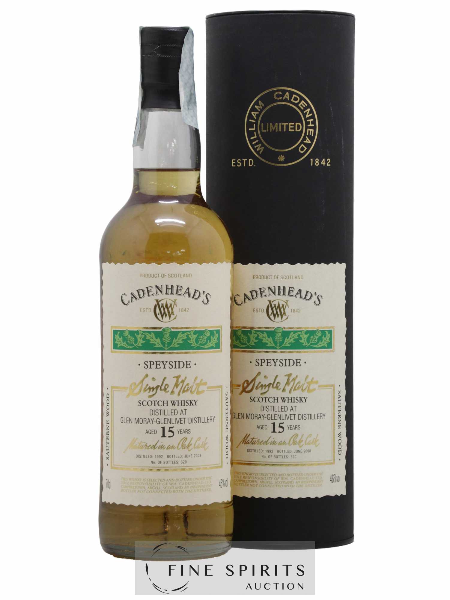 Glen Moray 15 years 1992 Cadenhead's Sauterne Wood One of 320 - bottled 2008