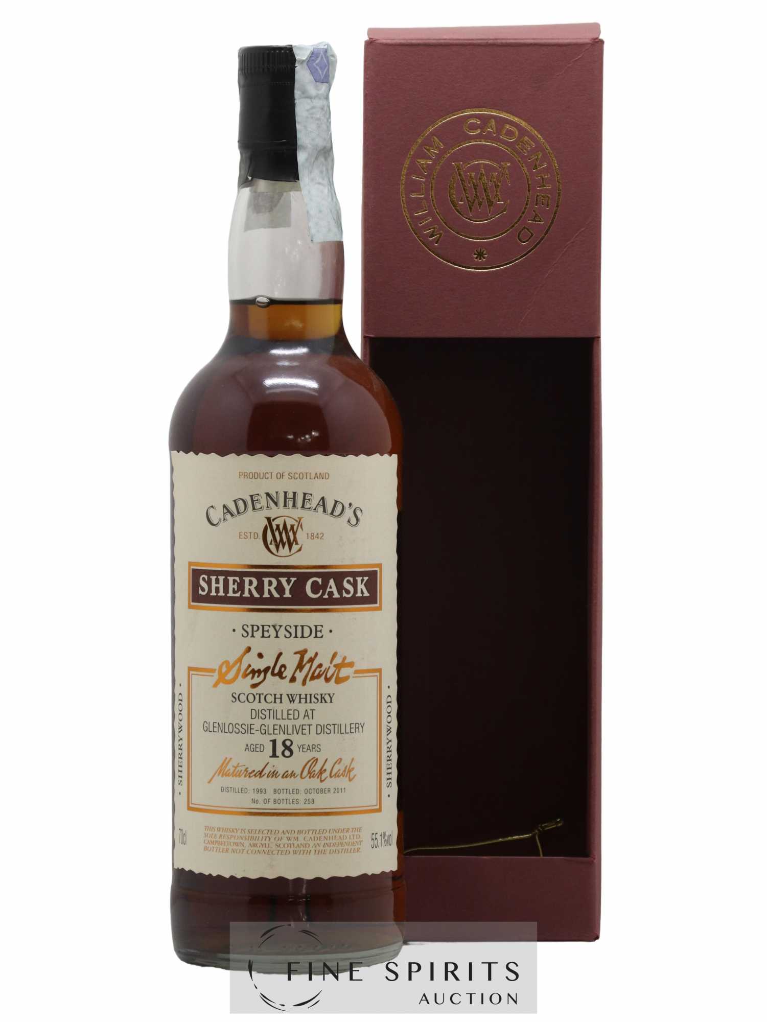 Glenlossie 18 years 1993 Cadenhead's Sherry Cask One of 258 - bottled 2011