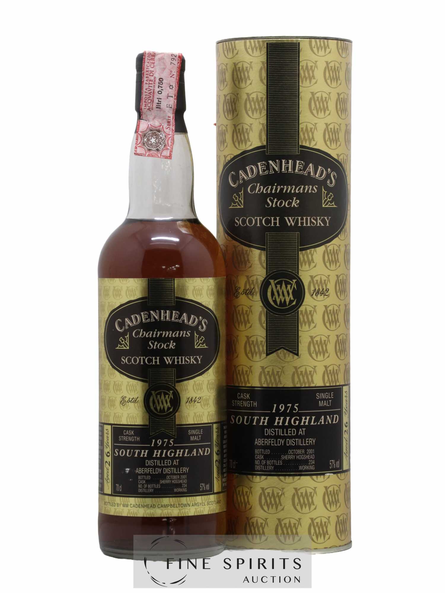 Aberfeldy 26 years 1975 Cadenhead's Sherry Hogshead - One of 234 - bottled 2001 Chairman's Stock