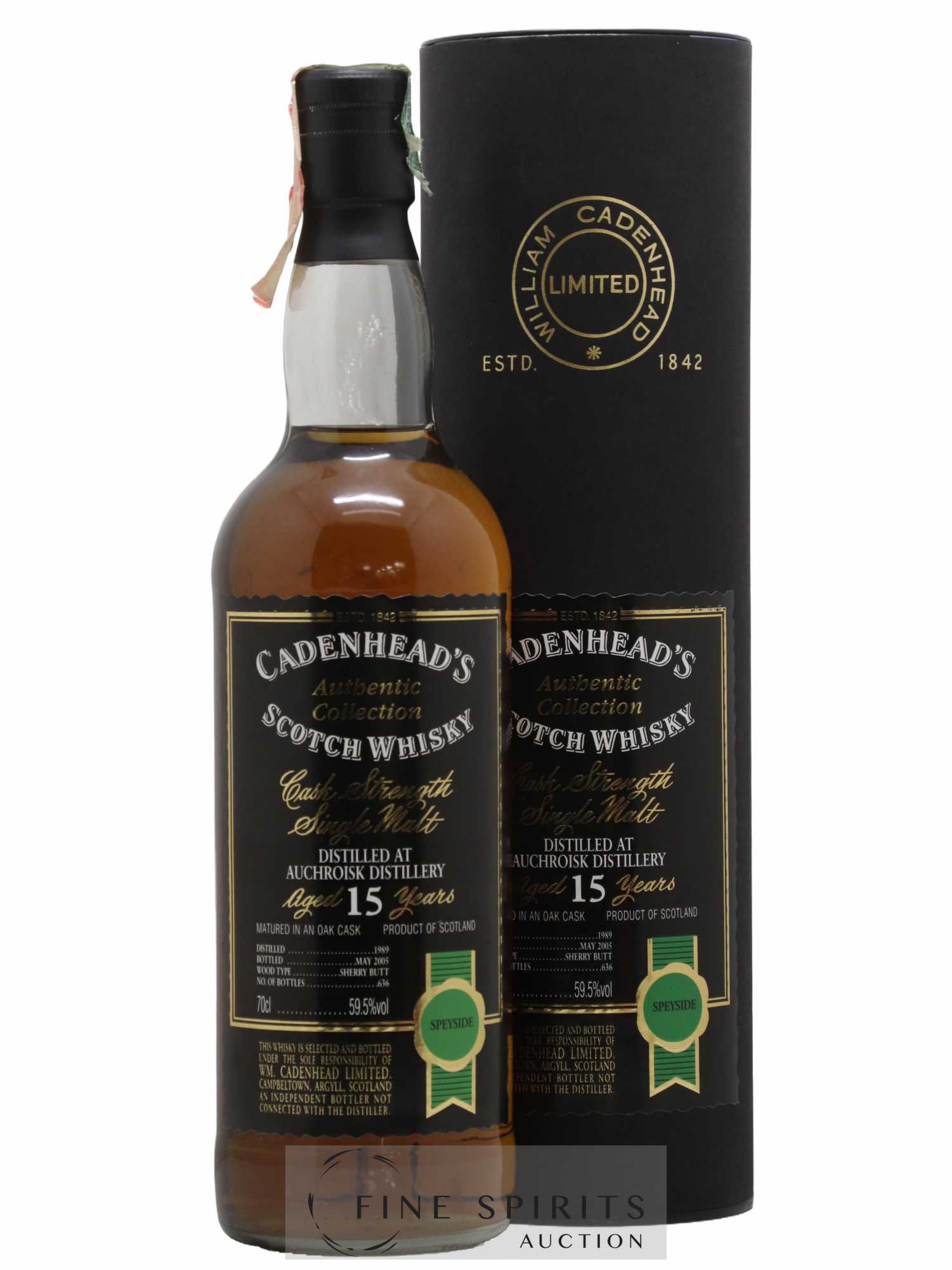 Auchroisk 15 years 1989 Cadenhead's Sherry Butt - One of 636 - bottled 2005 Authentic Collection