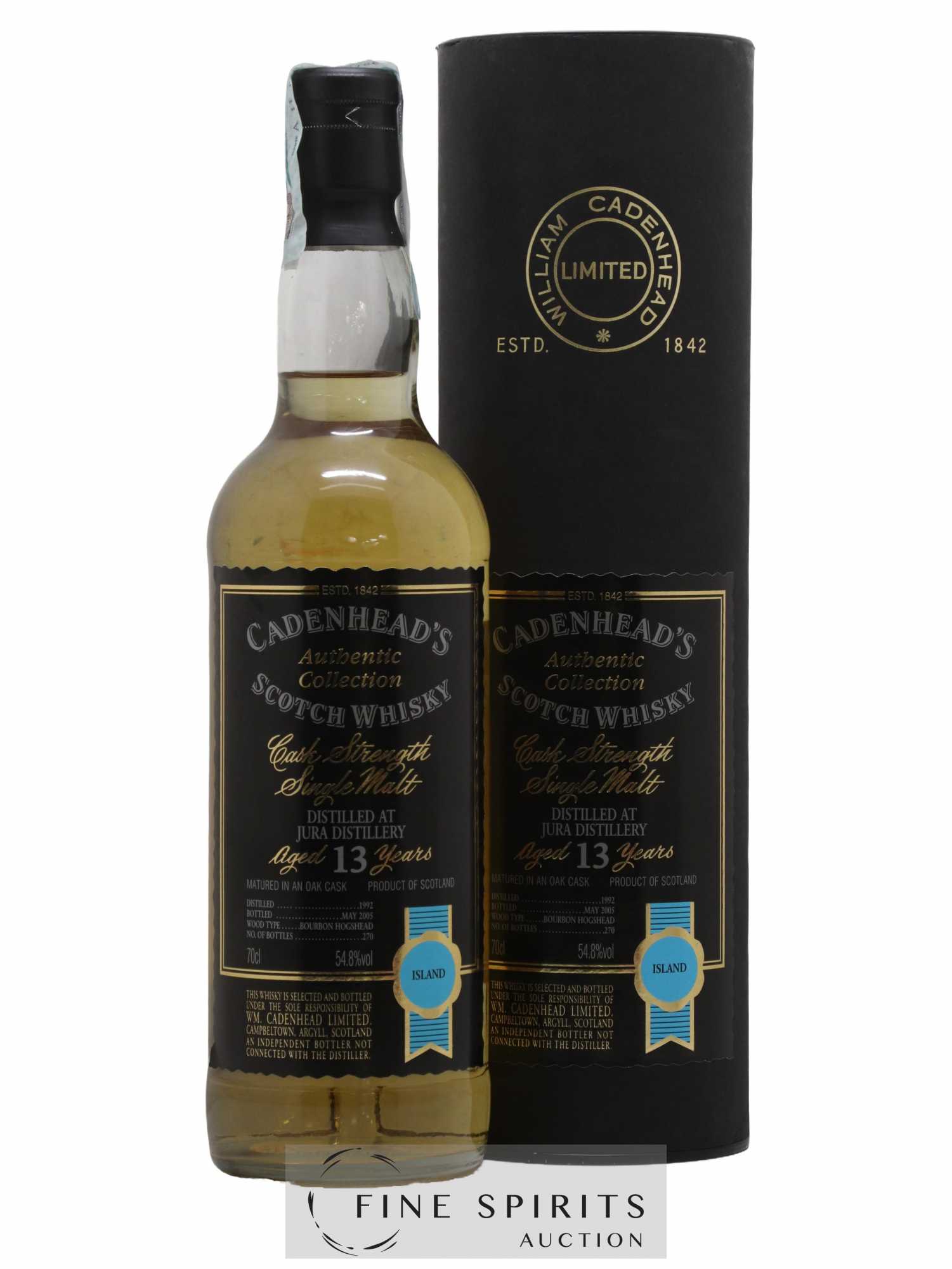 Jura 13 years 1992 Cadenhead's Bourbon Hogshead - One of 270 - bottled 2005 Authentic Collection