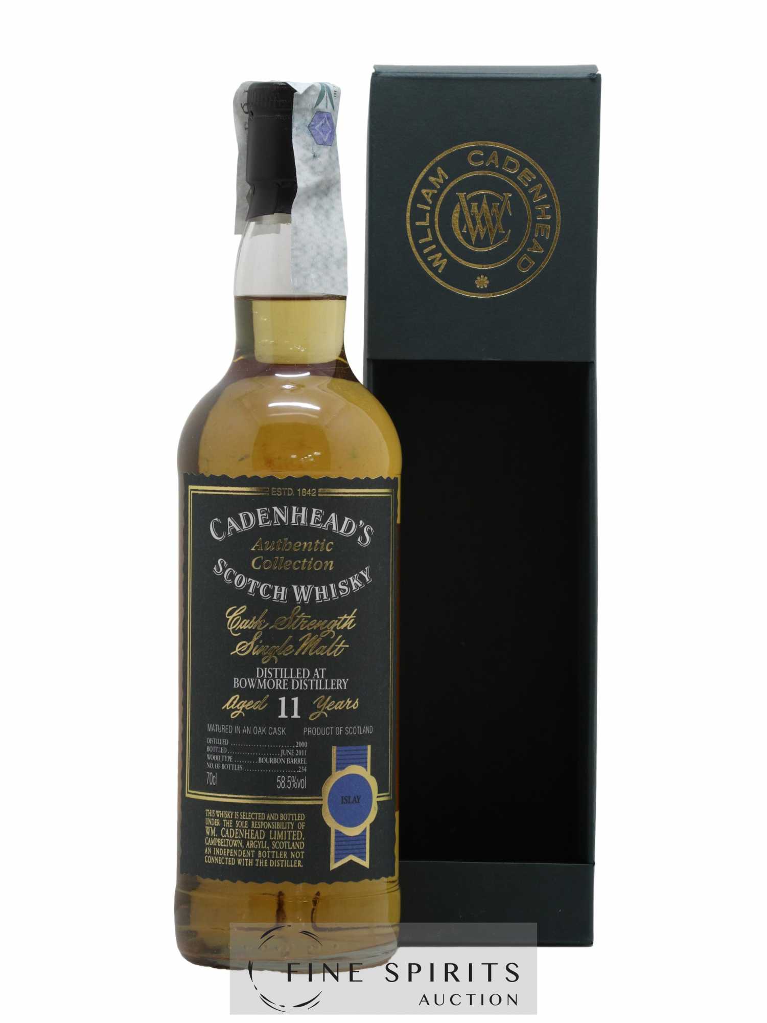 Bowmore 11 years 2000 Cadenhead's Bourbon Barrel - One of 234 - bottled 2011 Authentic Collection