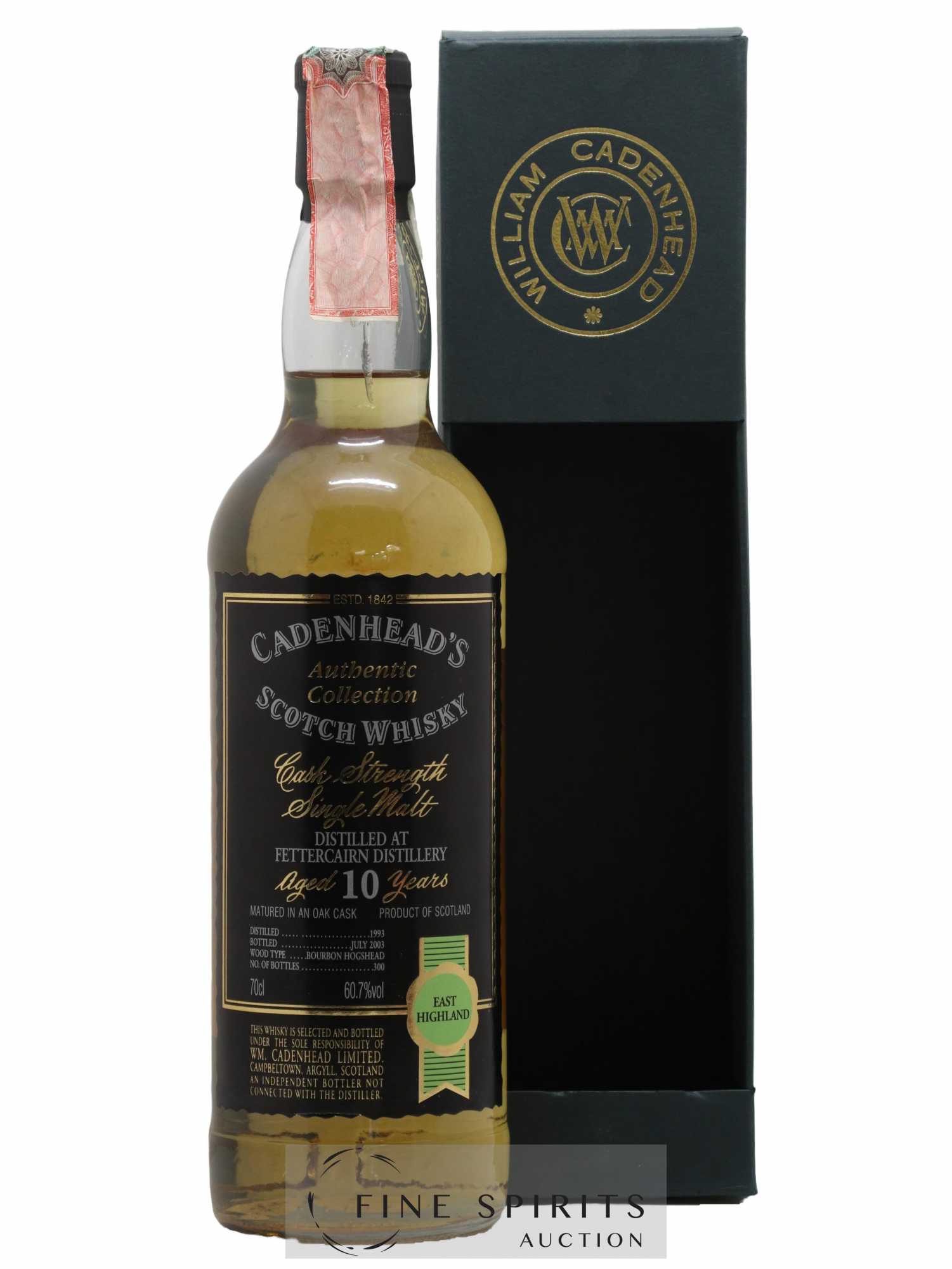 Fettercairn 10 years 1993 Cadenhead's Bourbon Hogshead - One of 300 - bottled 2003 Authentic Collection