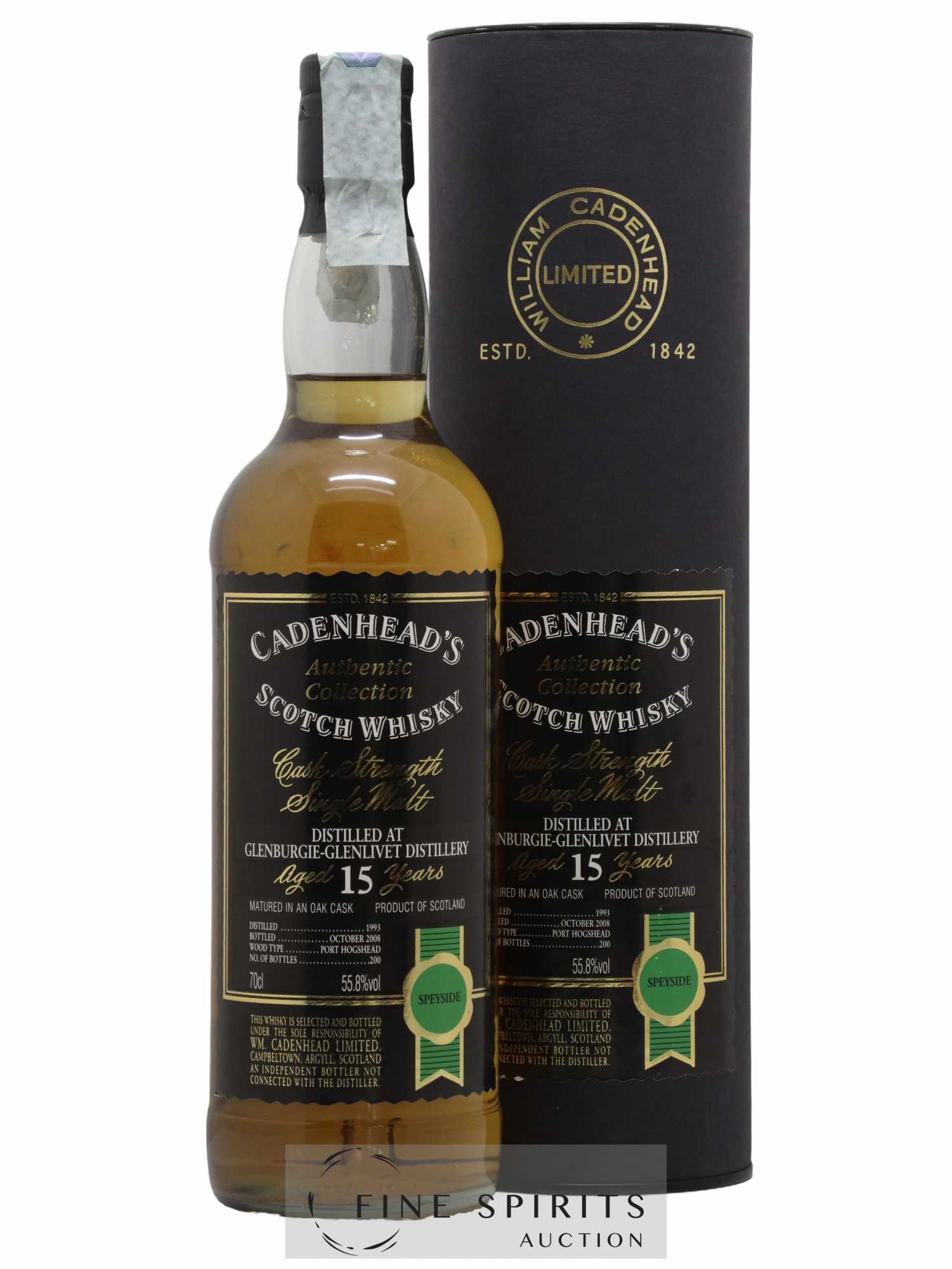 Glenburgie 15 years 1993 Cadenhead's Port Hogshead - One of 200 - bottled 2008 Authentic Collection