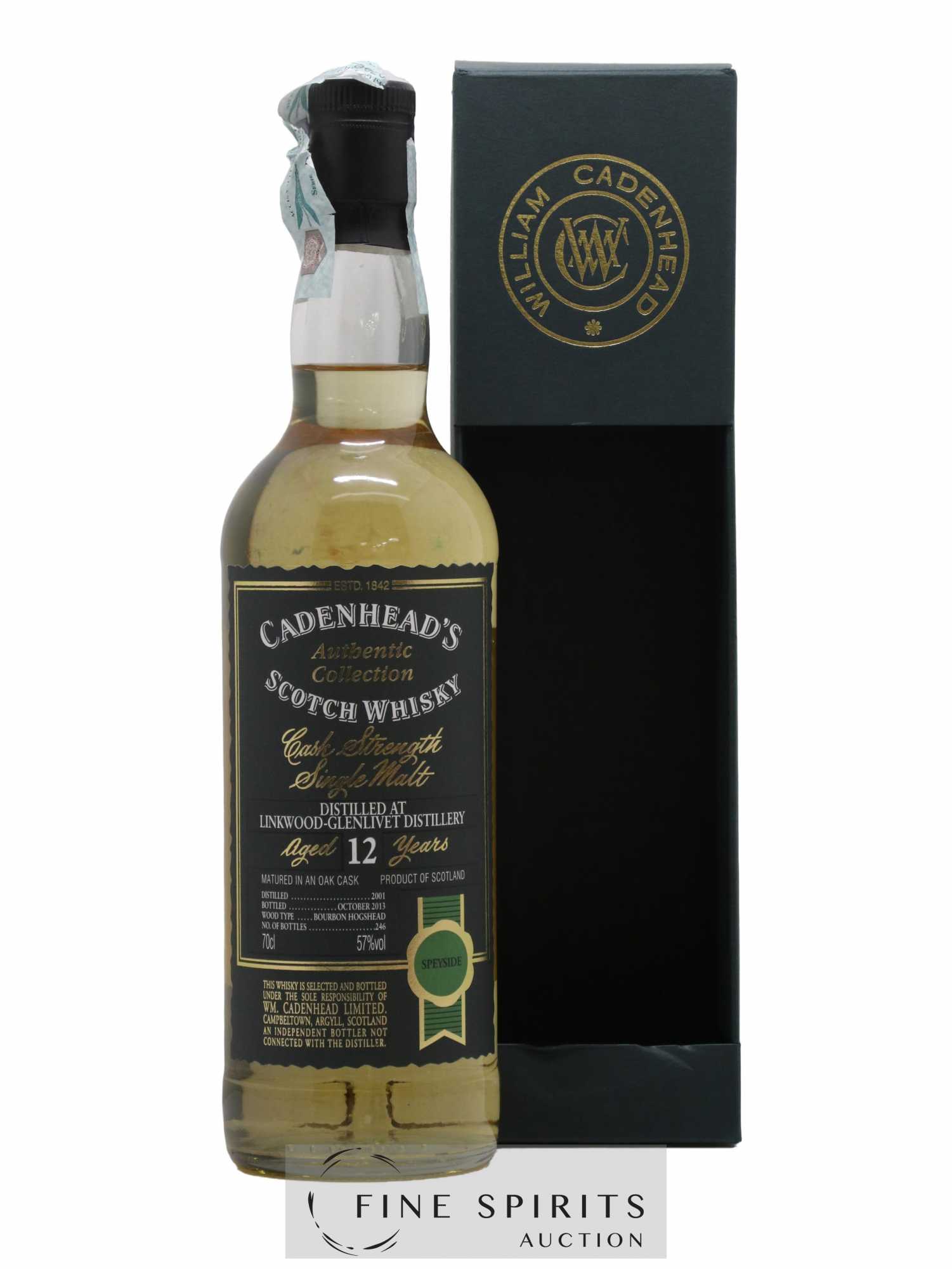 Linkwood 12 years 2001 Cadenhead's Bourbon Hogshead - One of 246 - bottled 2013 Authentic Collection