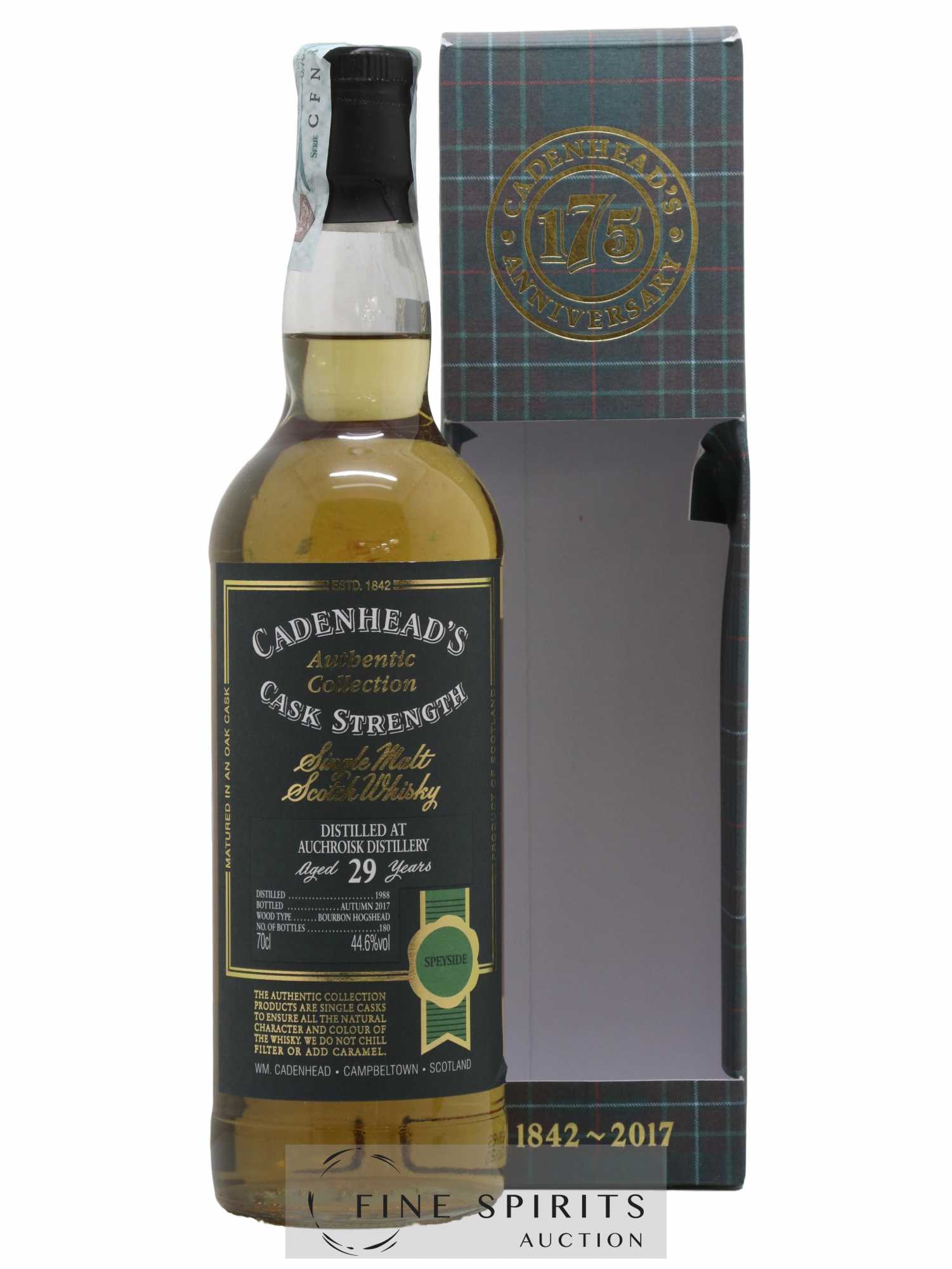 Auchroisk 29 years 1988 Cadenhead's Bourbon Hogshead - One of 180 - bottled 2017 Authentic Collection