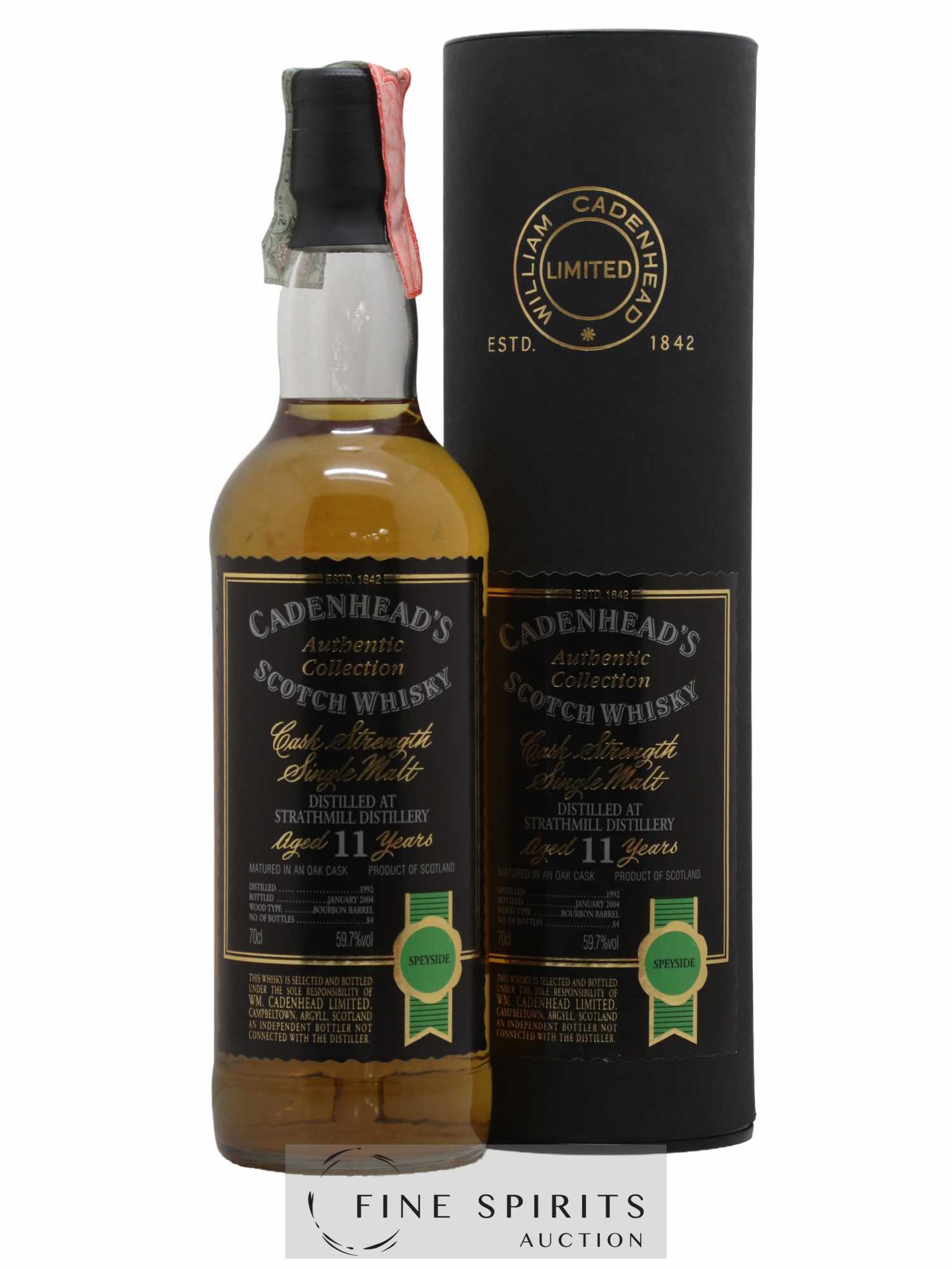 Strathmill 11 years 1992 Cadenhead's Bourbon Barrel - One of 84 - bottled 2004 Authentic Collection