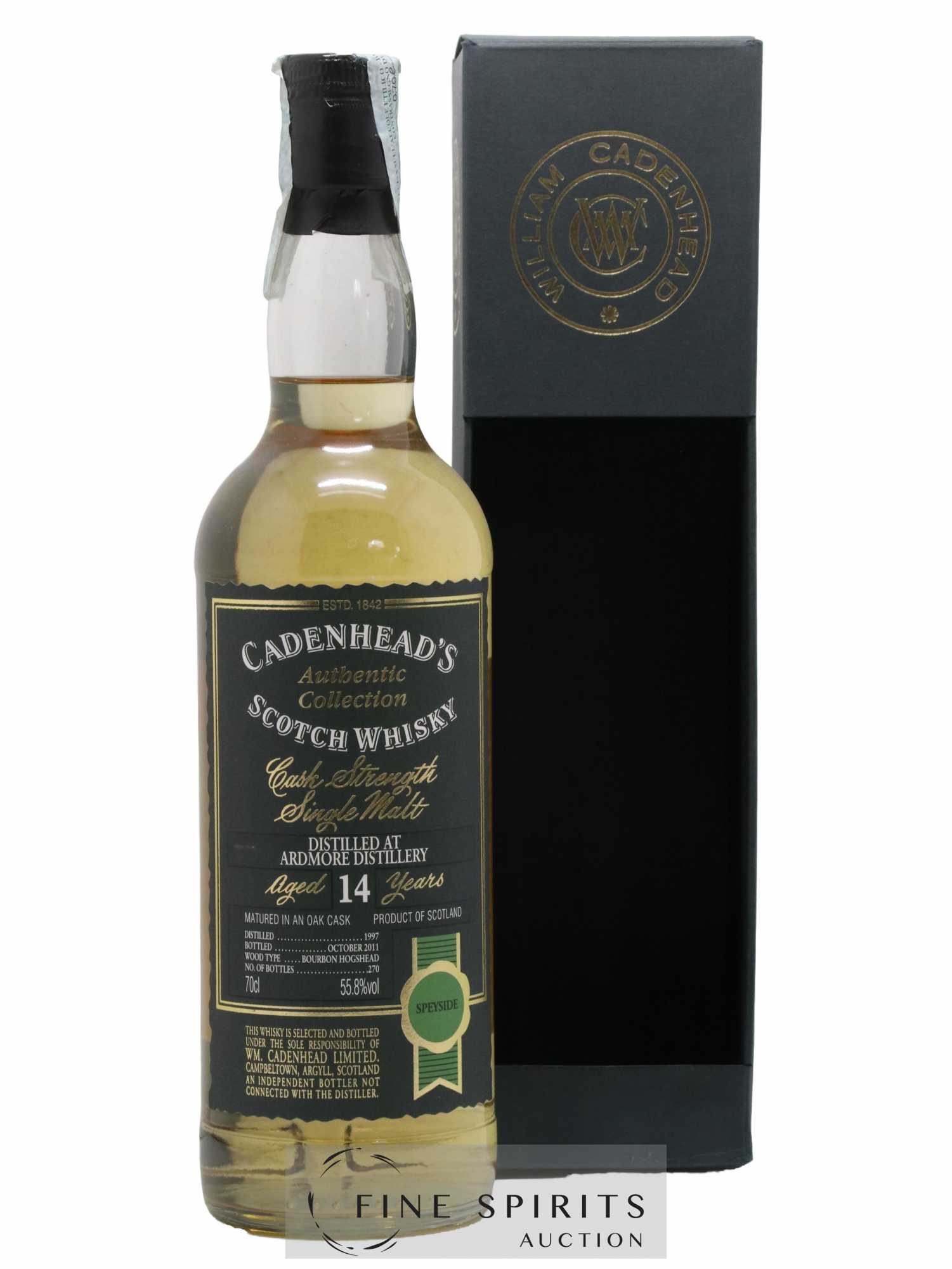 Ardmore 14 years 1997 Cadenhead's Bourbon Hogshead - One of 270 - bottled 2011 Authentic Collection