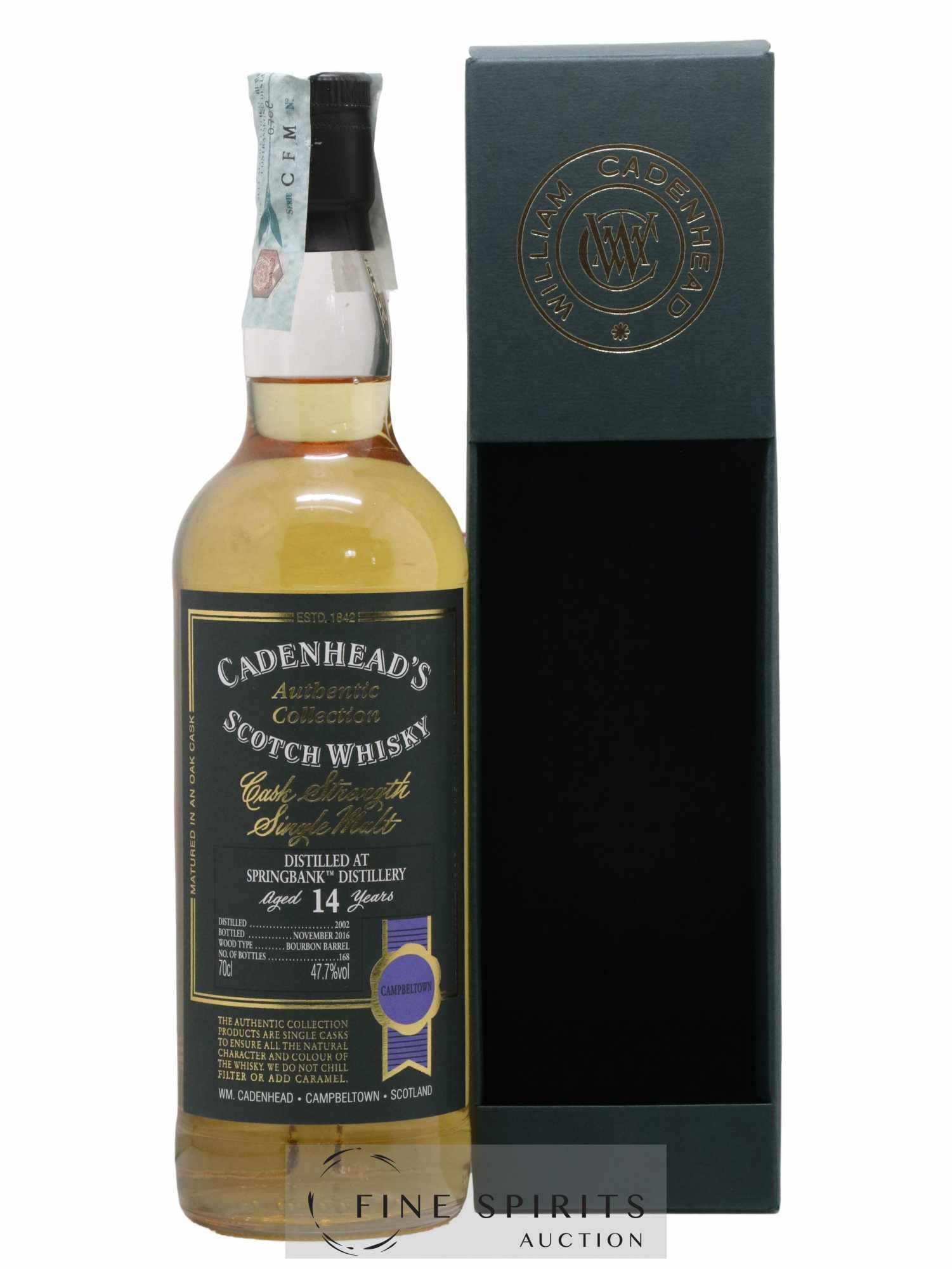 Springbank 14 years 2002 Cadenhead's Bourbon Barrel - One of 168 - bottled 2016 Authentic Collection