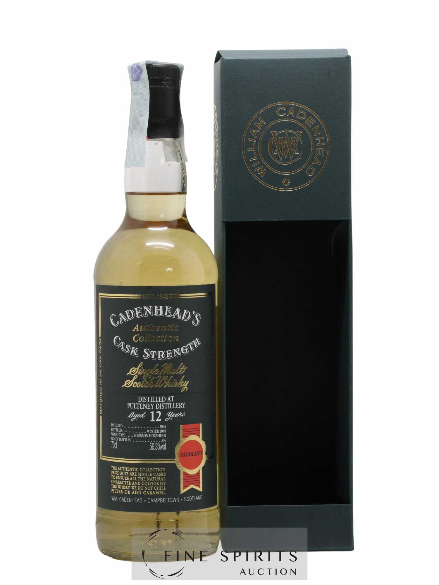 Pulteney 12 years 2006 Cadenhead's Bourbon Hogshead - One of 306 - bottled 2018 Authentic Collection