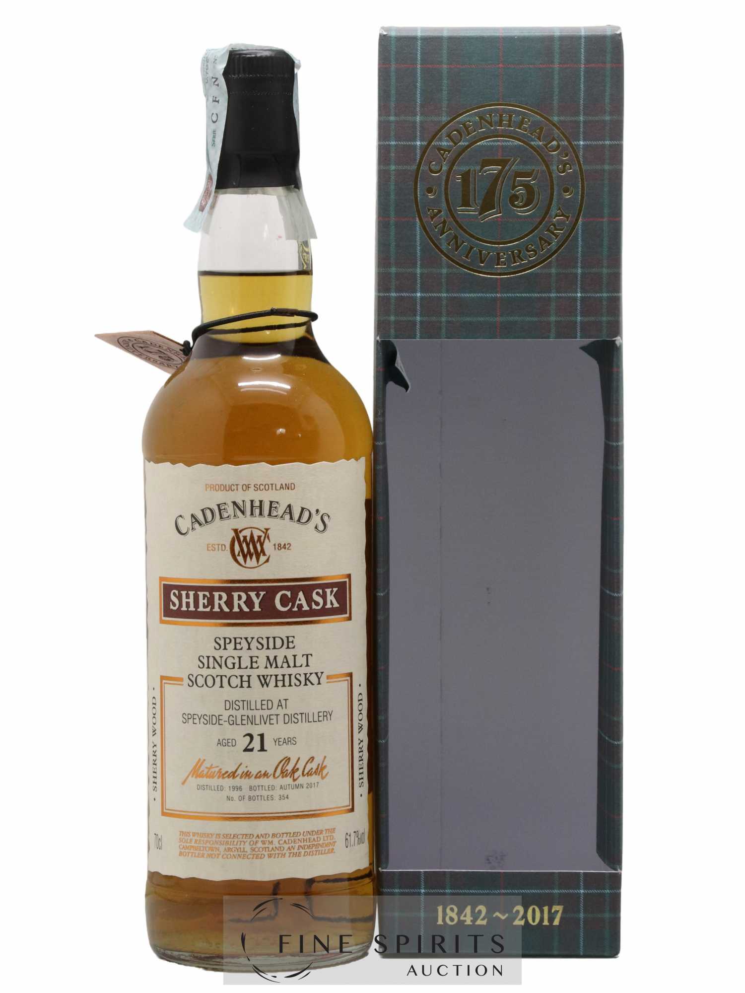 The Speyside 21 years 1996 Cadenhead's Sherry Cask One of 354 - bottled 2017