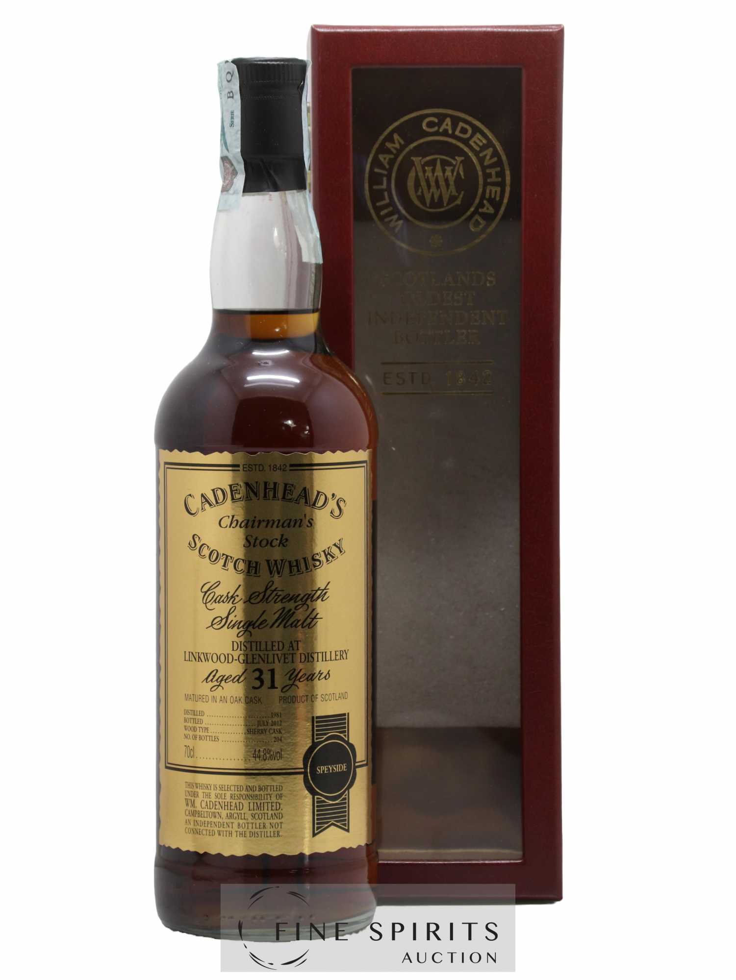 Linkwood 31 years 1981 Cadenhead's Sherry Cask - One of 204 - bottled 2012 Chairman's Stock