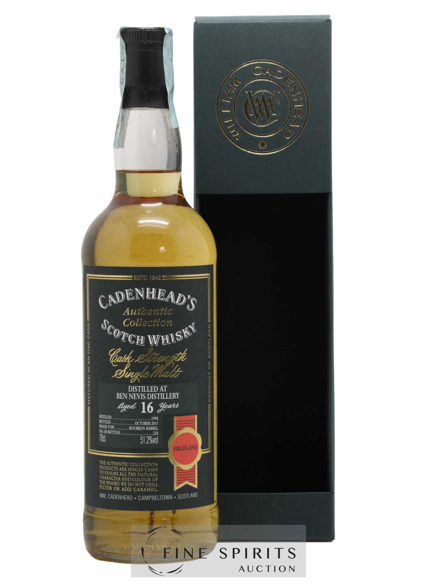 Ben Nevis 16 years 1998 Cadenhead's Bourbon Barrel - One of 228 - bottled 2015 Authentic Collection