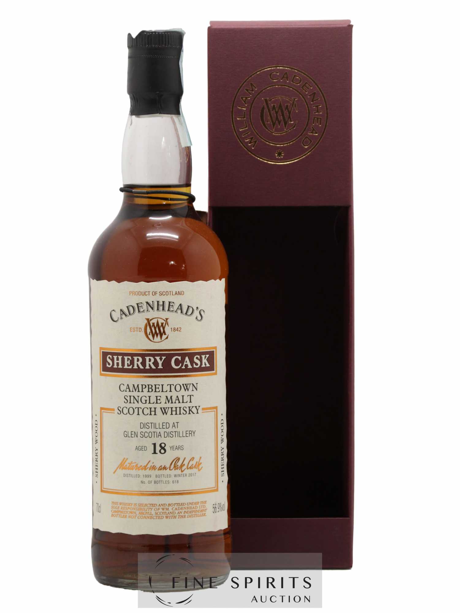 Glen Scotia 18 years 1999 Cadenhead's Sherry Cask One of 618 - bottled 2017