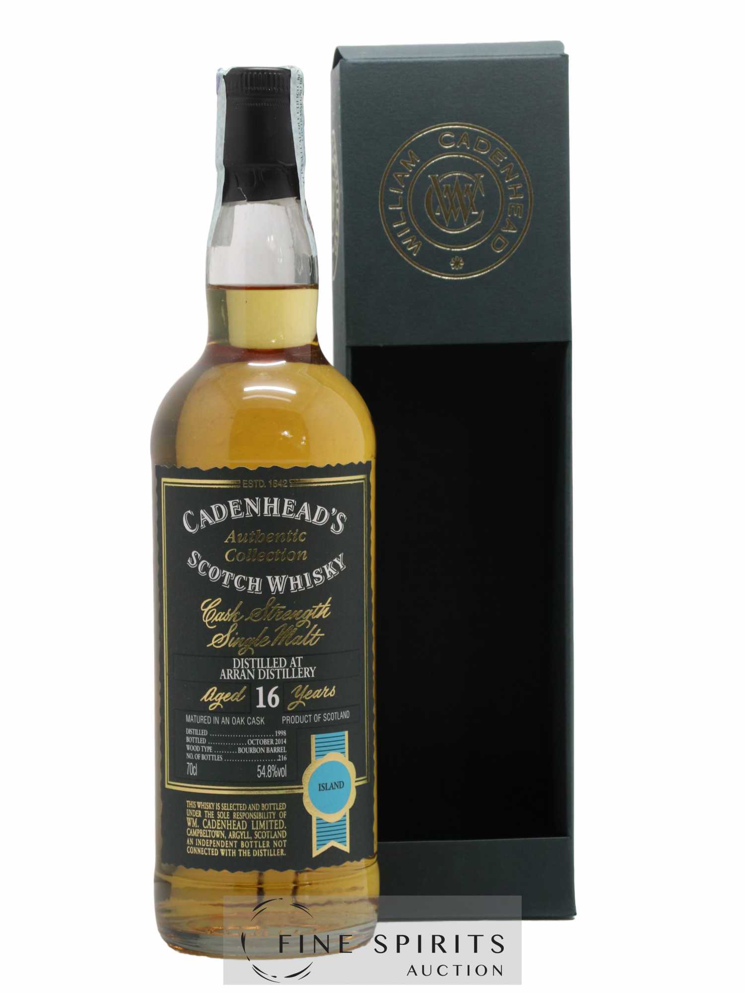 Arran 16 years 1998 Cadenhead's Bourbon Barrel - One of 216 - bottled 2014 Authentic Collection