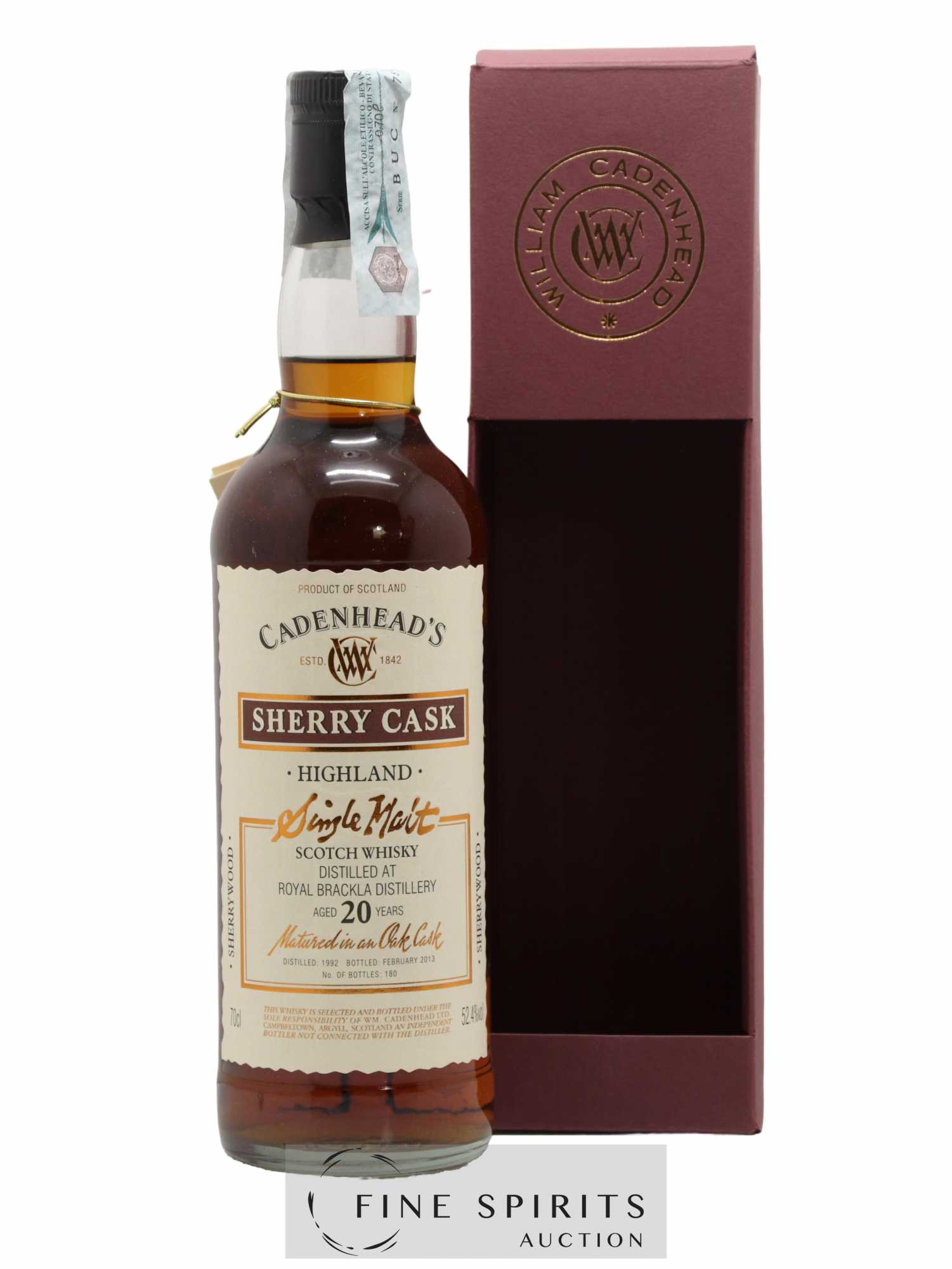 Royal Brackla 20 years 1992 Cadenhead's Sherry Cask One of 180 - bottled 2013