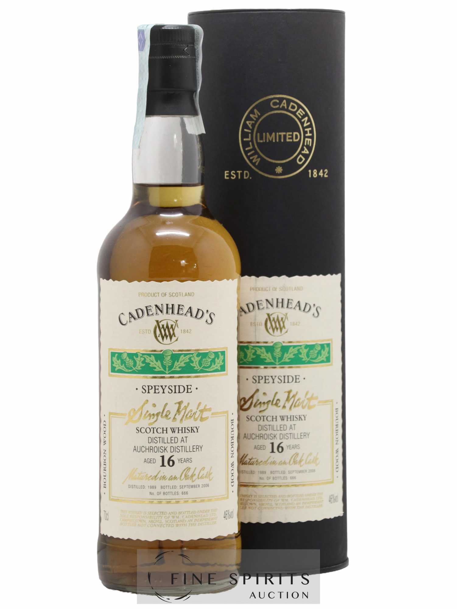 Auchroisk 16 years 1989 Cadenhead's Bourbon Wood - One of 666 - bottled 2006 Limited