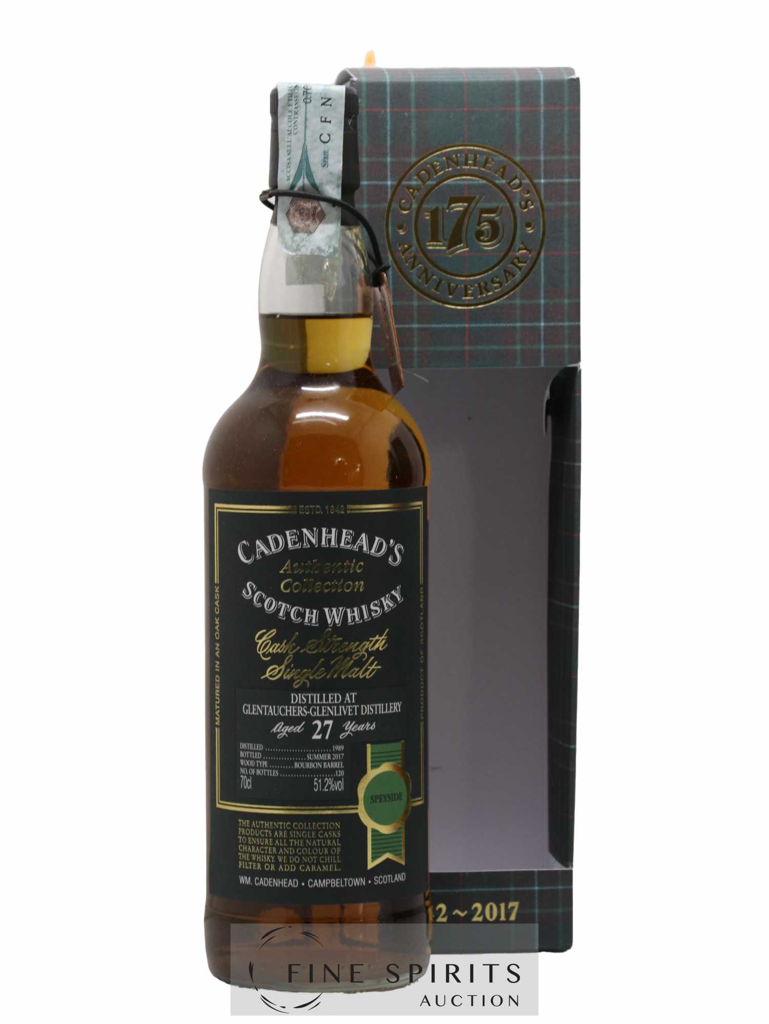 Glentauchers 27 years 1989 Cadenhead's Bourbon Barrel - One of 120 - bottled 2017 Authentic Collection