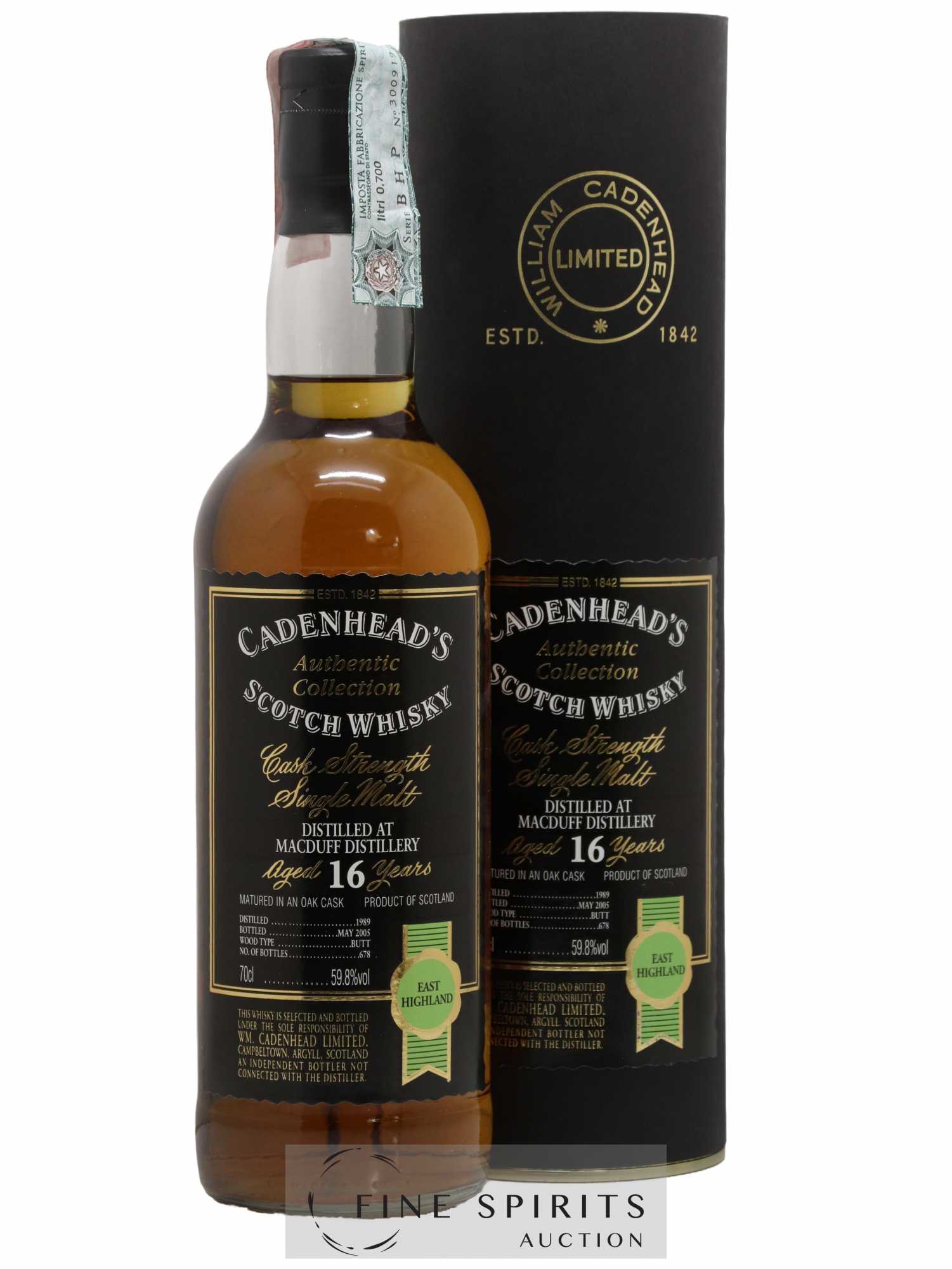 Macduff 16 years 1989 Cadenhead's Butt - One of 678 - bottled 2005 Authentic Collection