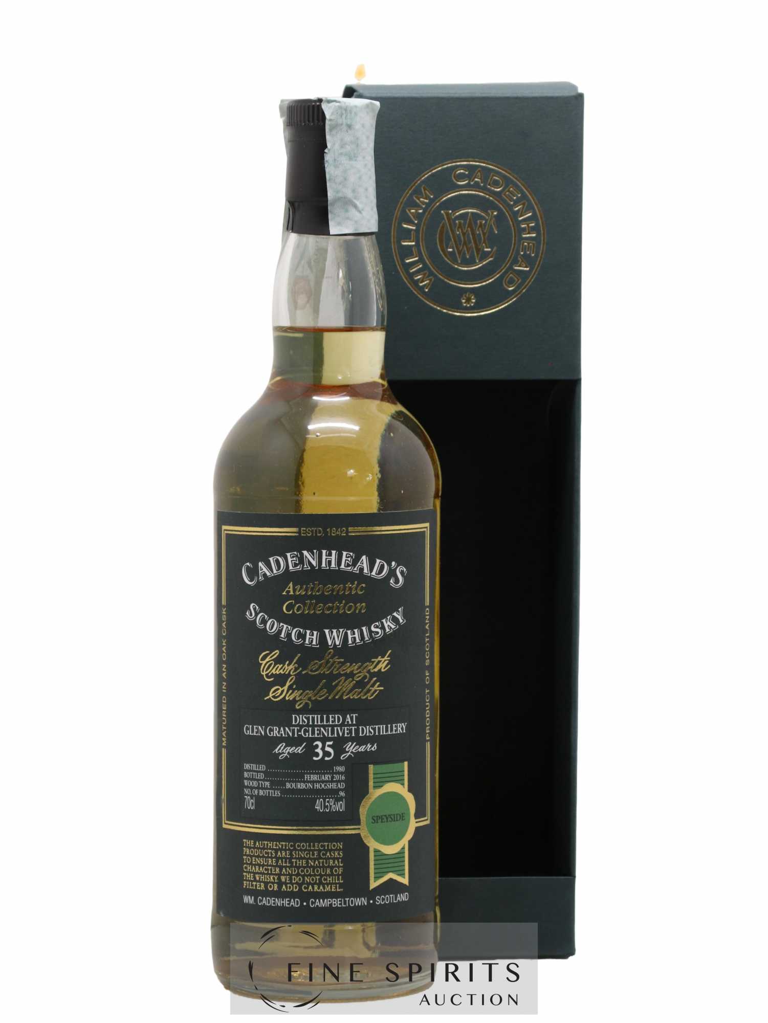 Glen Grant 35 years 1980 Cadenhead's Bourbon Hogshead - One of 96 - bottled 2016 Authentic Collection