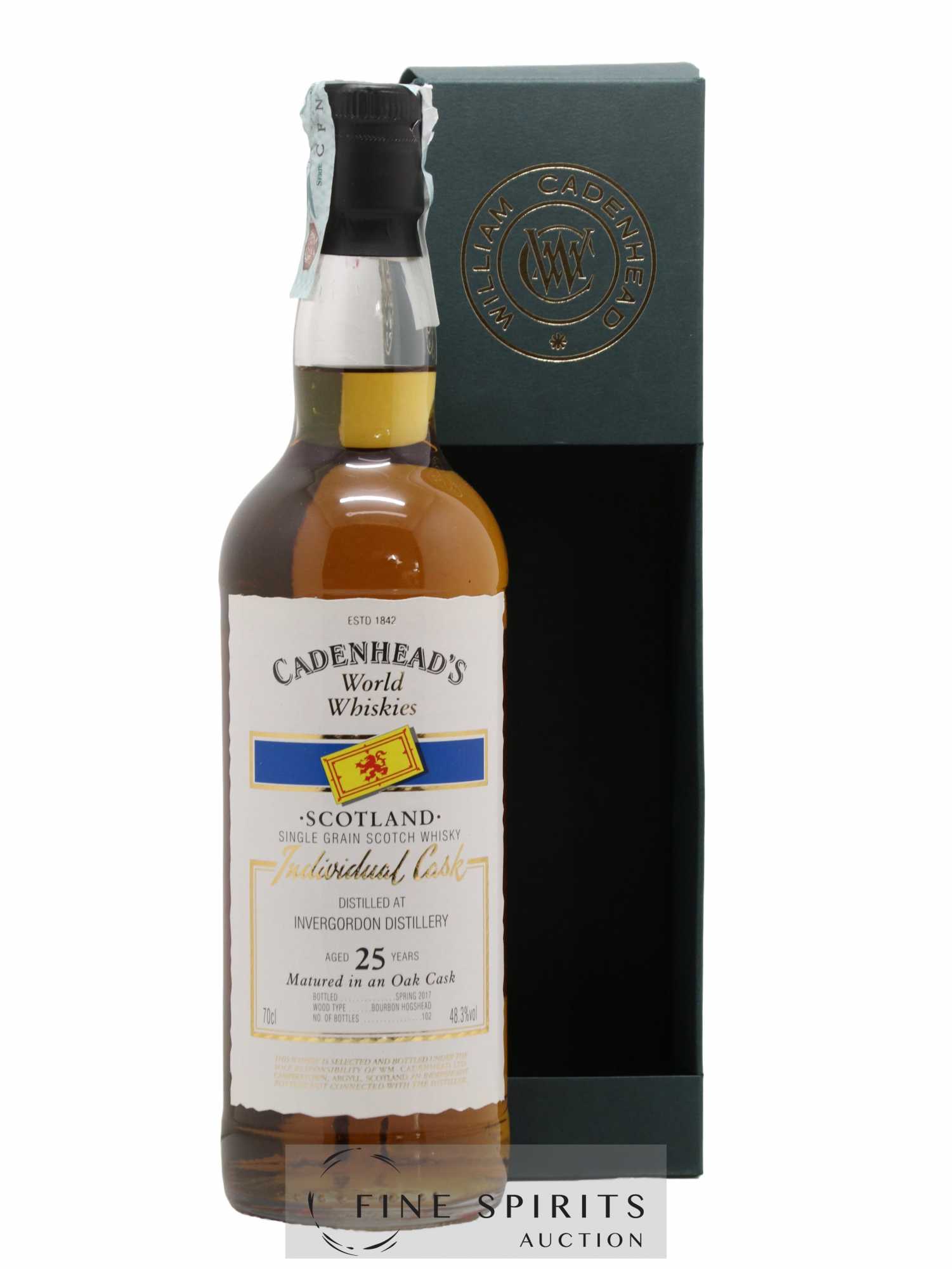 Invergordon 25 years Cadenhead's Bourbon Hogshead - One of 102 - bottled 2017 World Whiskies