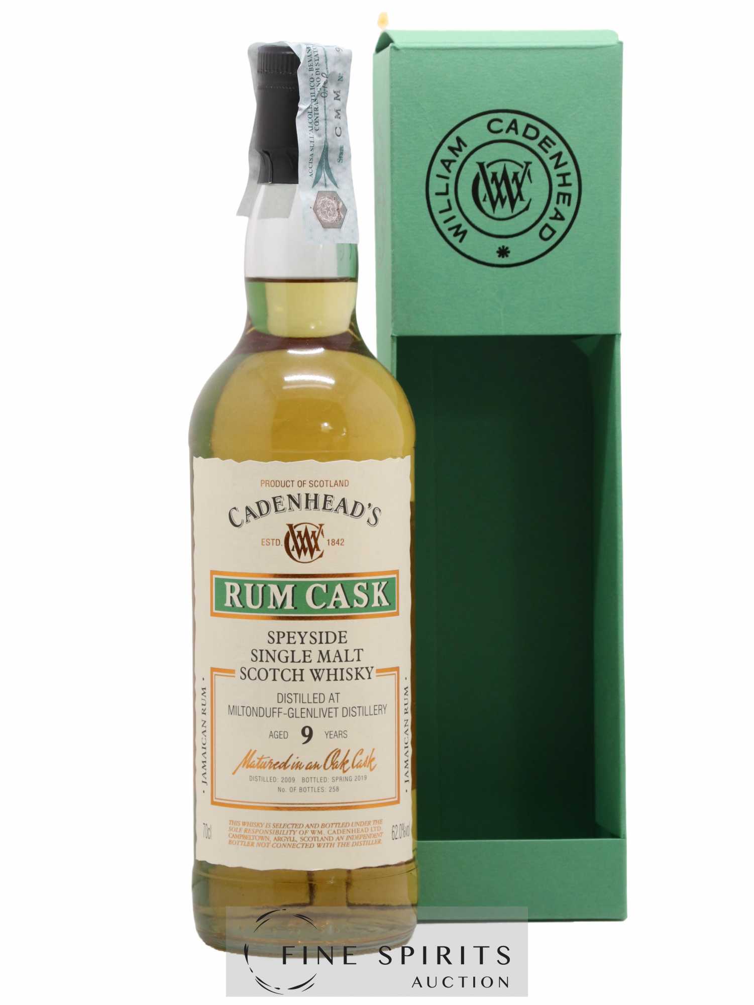 Miltonduff 9 years 2009 Cadenhead's Rum Cask - Jamaican One of 258 - bottled 2019