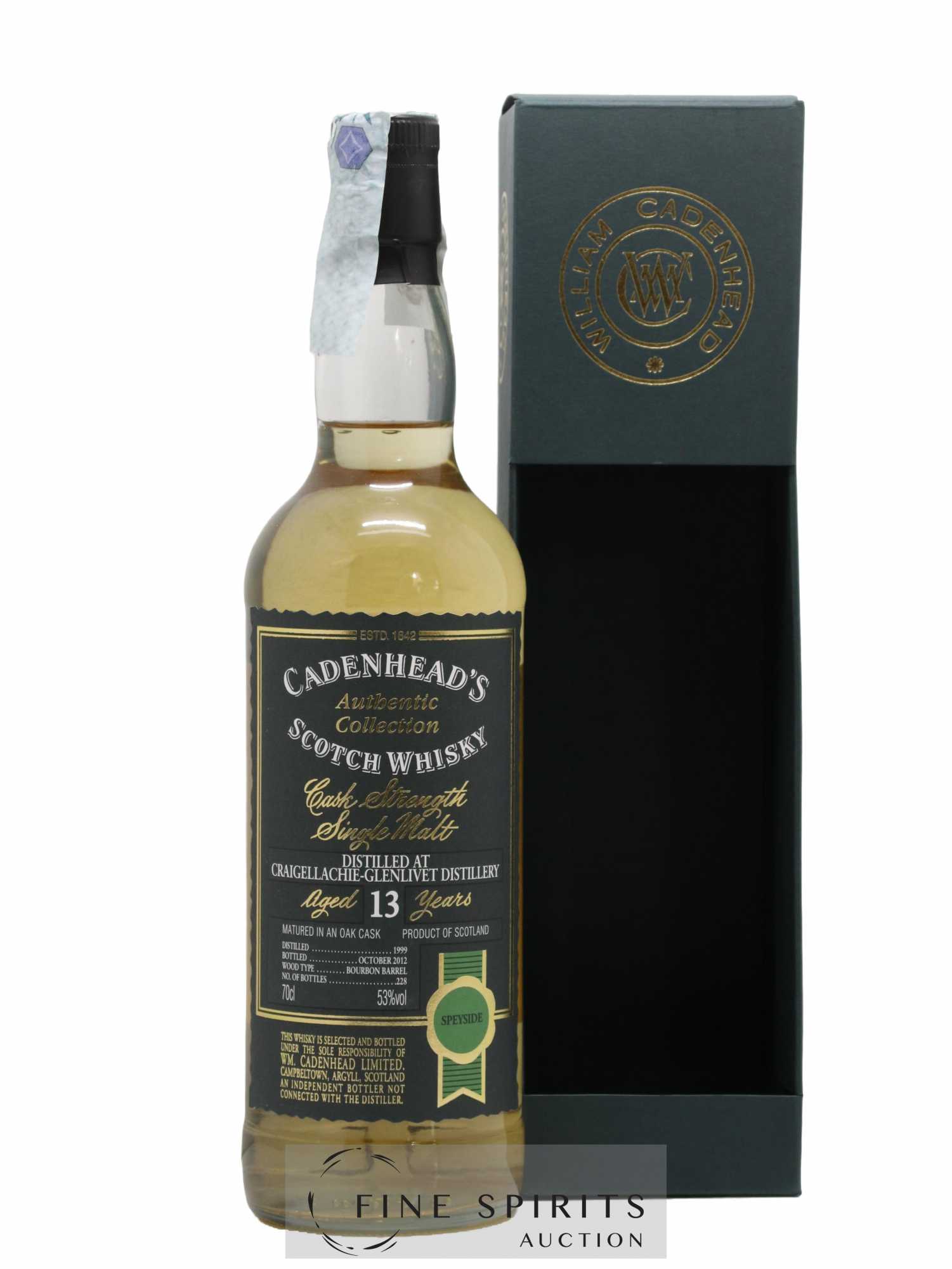 Craigellachie 13 years 1999 Cadenhead's Bourbon Barrel - One of 228 - bottled 2012 Authentic Collection