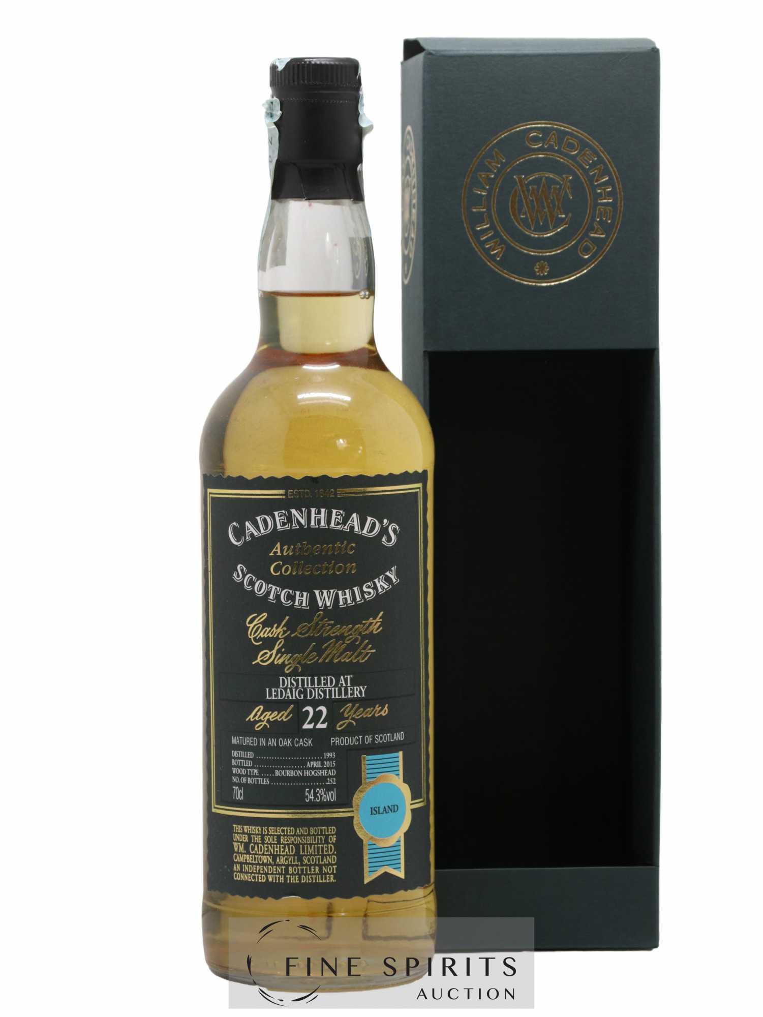 Ledaig 22 years 1993 Cadenhead's Bourbon Hogshead - One of 252 - bottled 2015 Authentic Collection