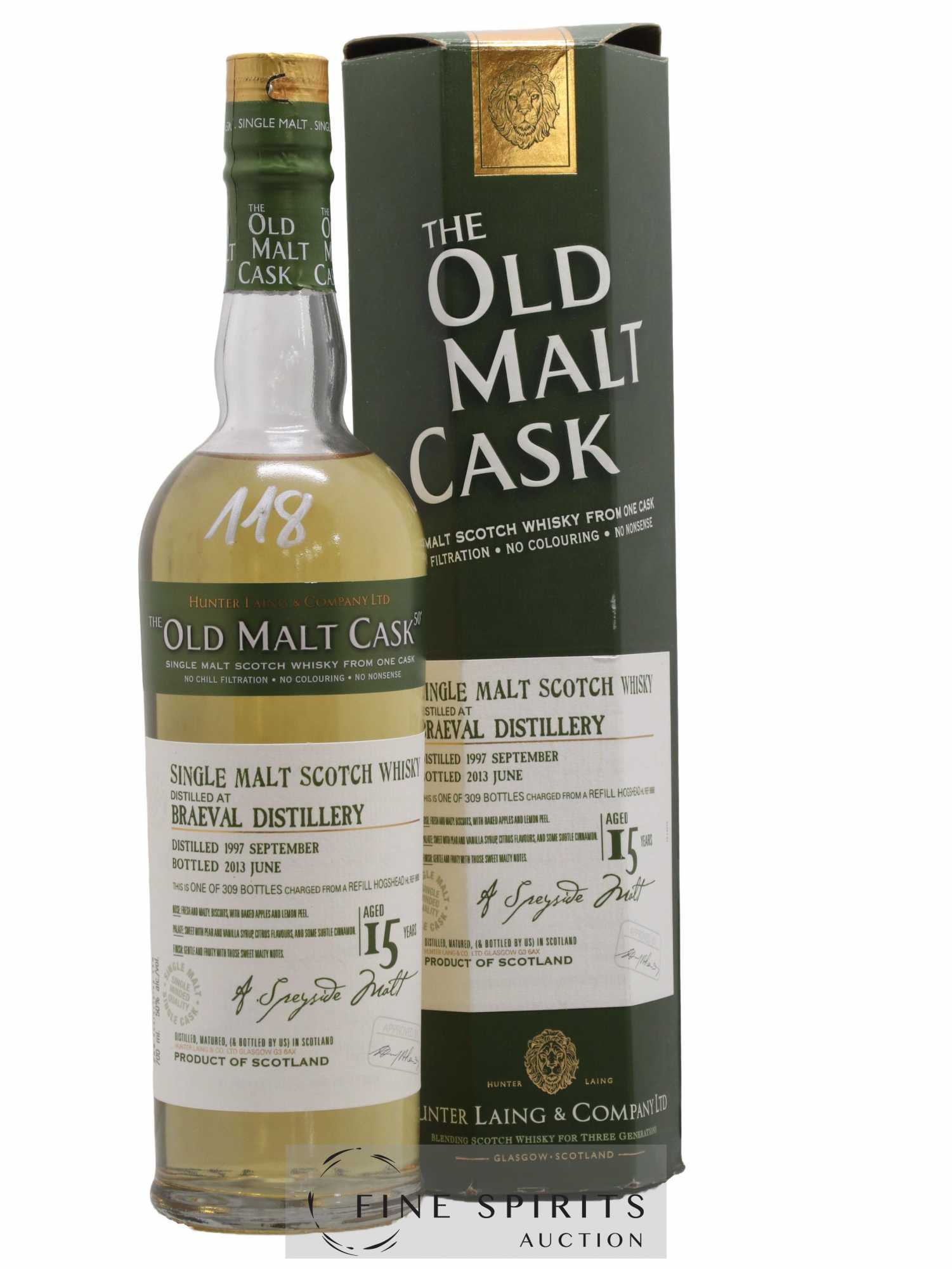 Braeval 15 years 1997 Hunter Laing Hogshead HL Ref 9888 - One of 309 - bottled 2013 The Old Malt Cask