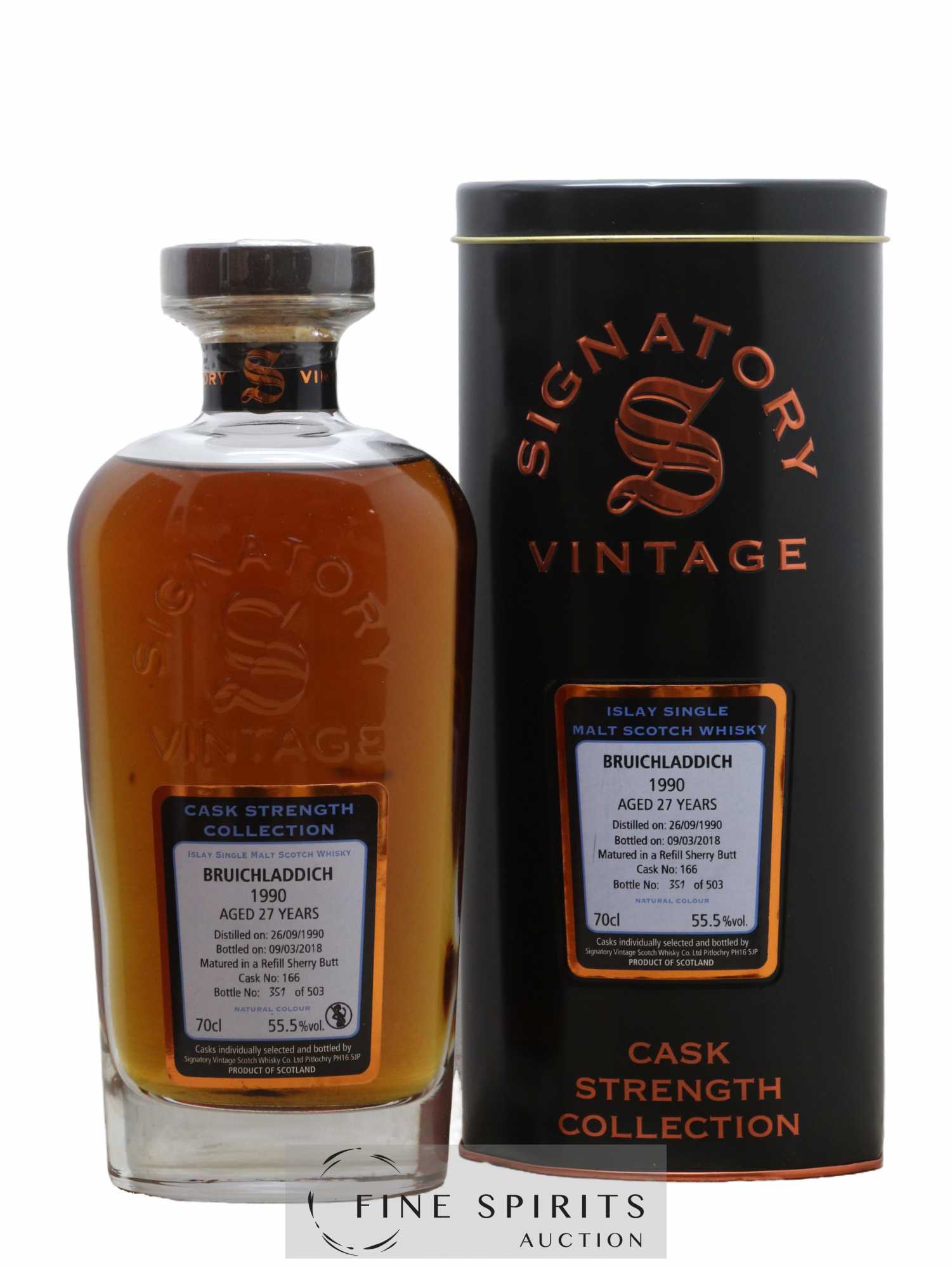 Bruichladdich 27 years 1990 Signatory Vintage Cask n°166 - One of 503 - bottled 2018 Cask Strength Collection