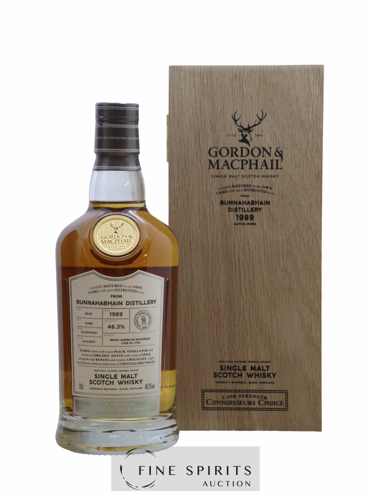 Bunnahabhain 30 years 1989 Gordon & MacPhail Cask n°5702 - One of 214 - bottled 2019 Connoisseurs Choice