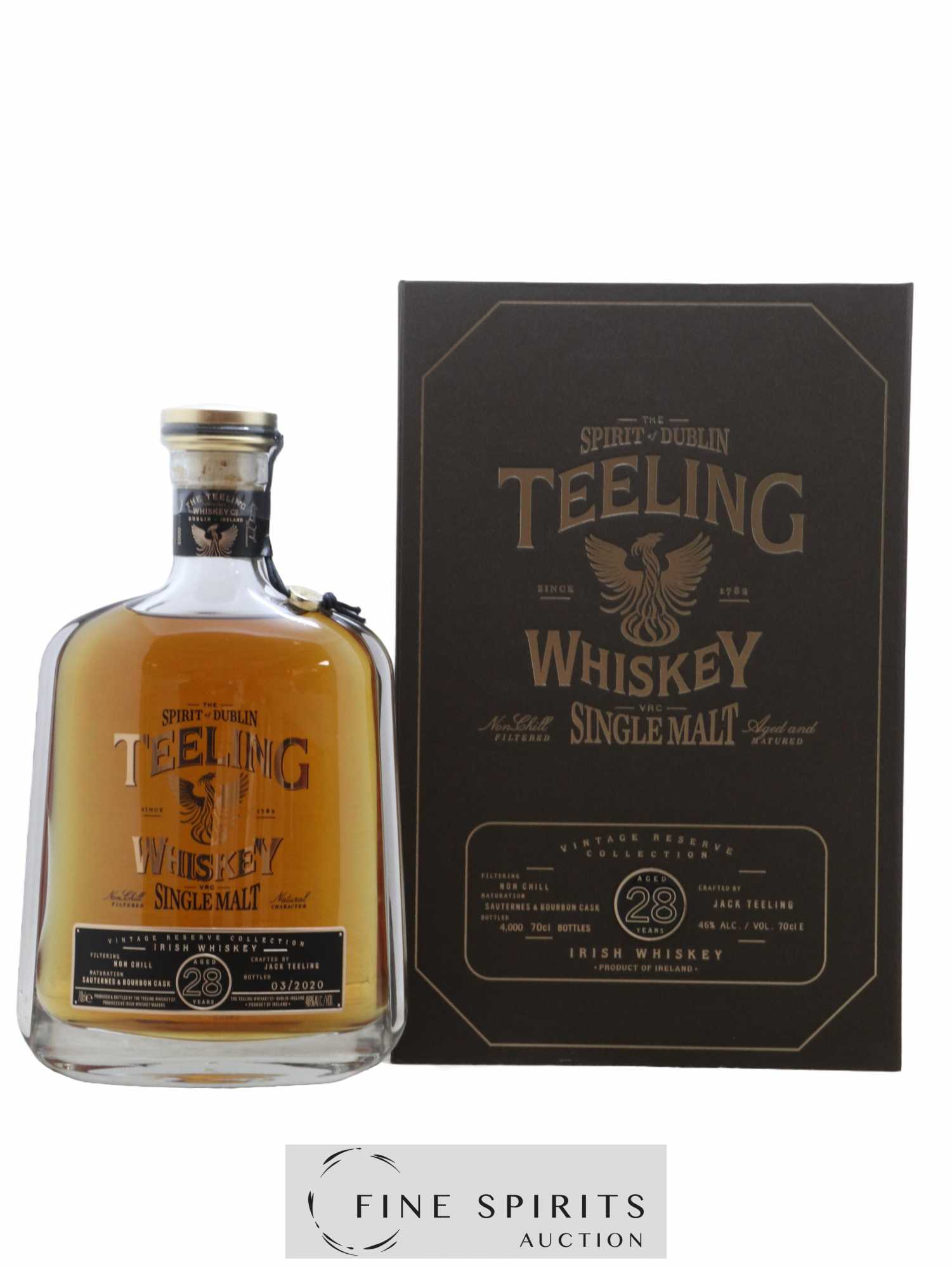 Teeling 28 years Of. The Spirit of Dublin Sauterne & Bourbon Cask - bottled 2020 Vintage Reserve Collec