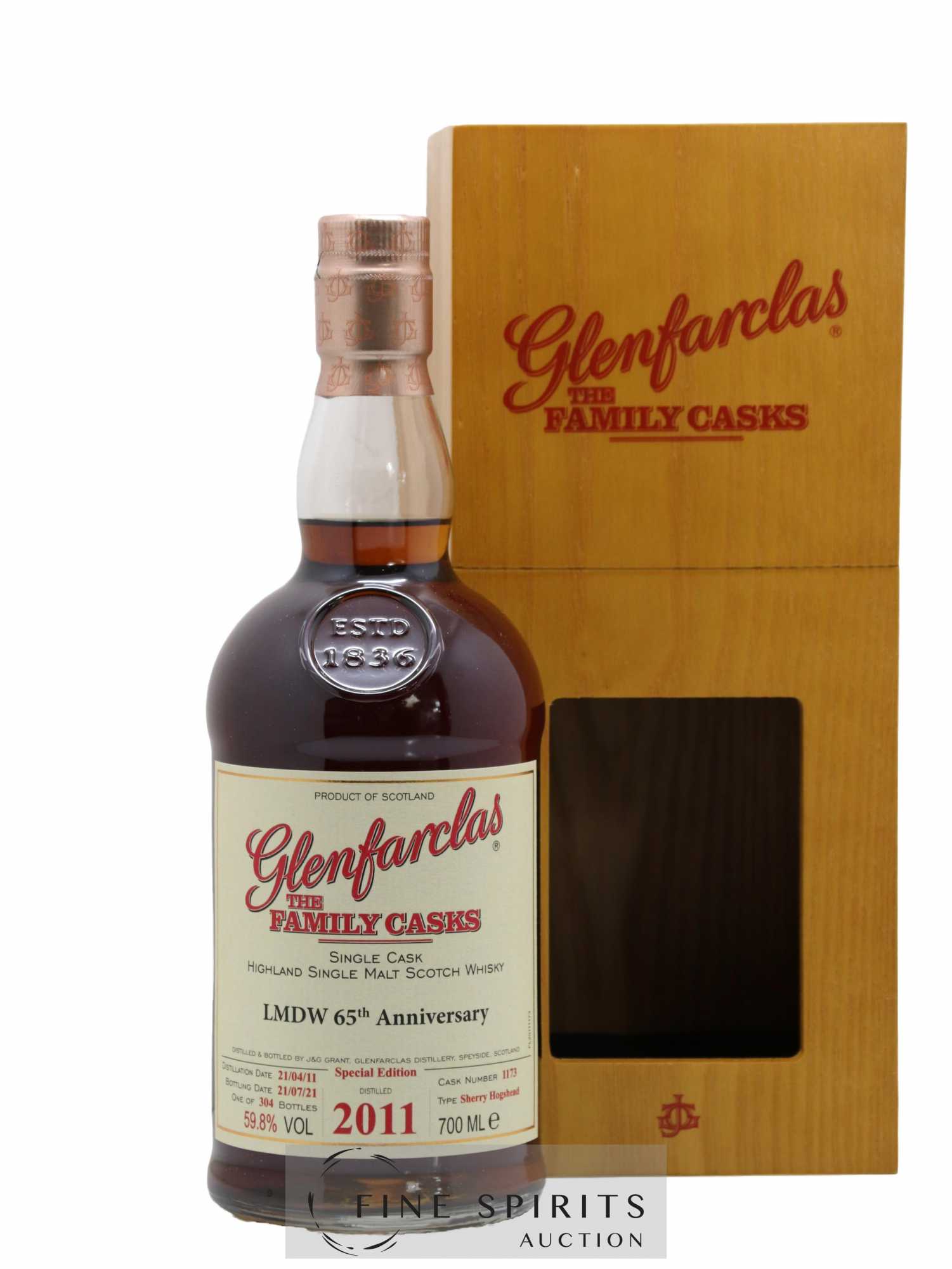 Glenfarclas 2011 Of. Special Edition N°1173 - One of 304 - bottled 2021 LMDW 65th Anniversary The Family Ca