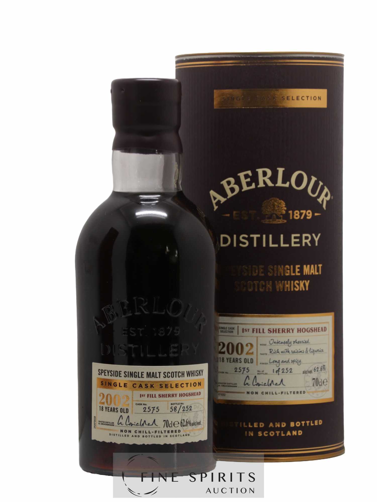 Aberlour 18 years 2002 Of. Cask n°2575 - One of 252 Single Cask Selection