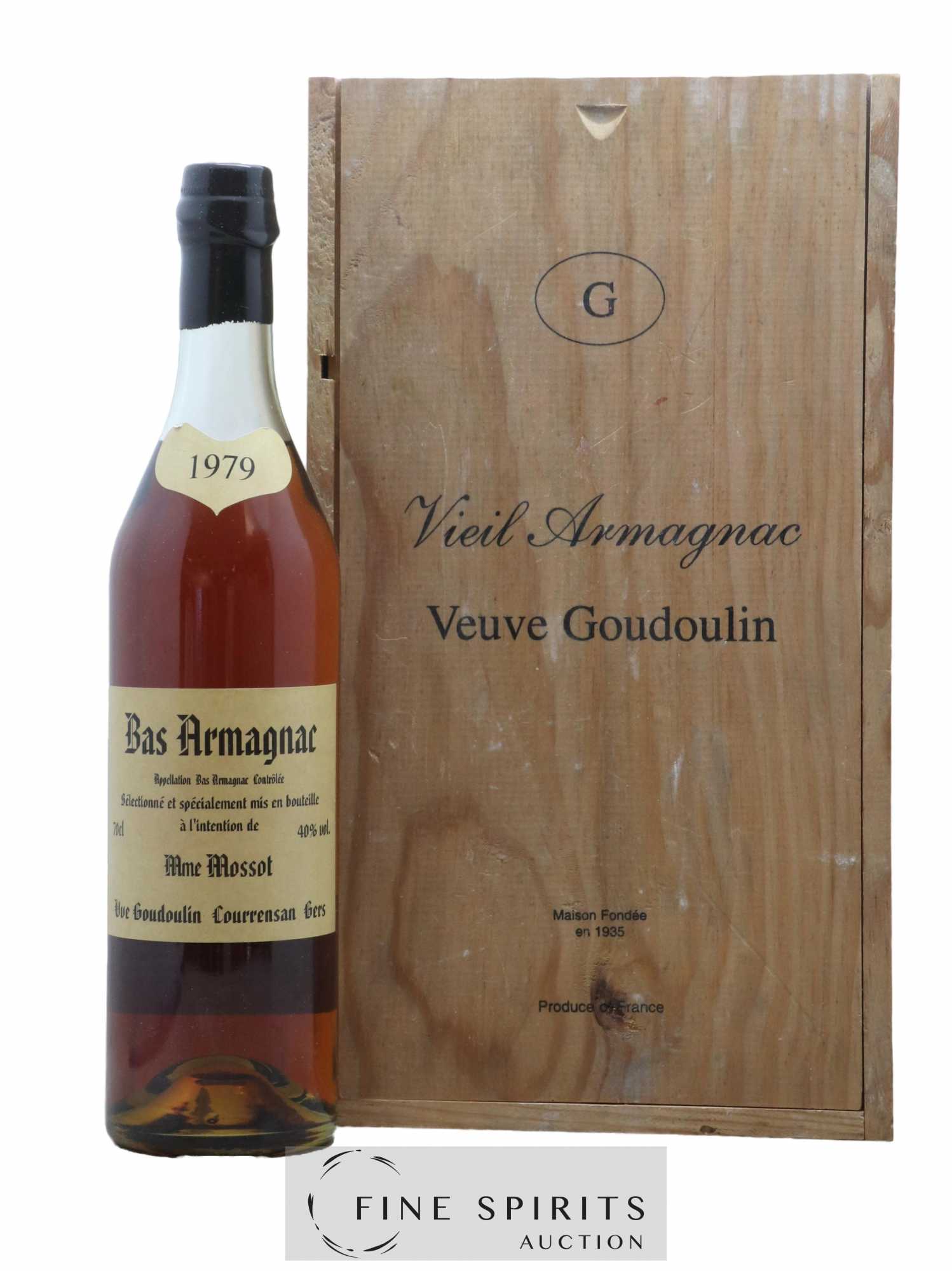 Veuve Goudoulin 1979 Of. Set with 2 glasses