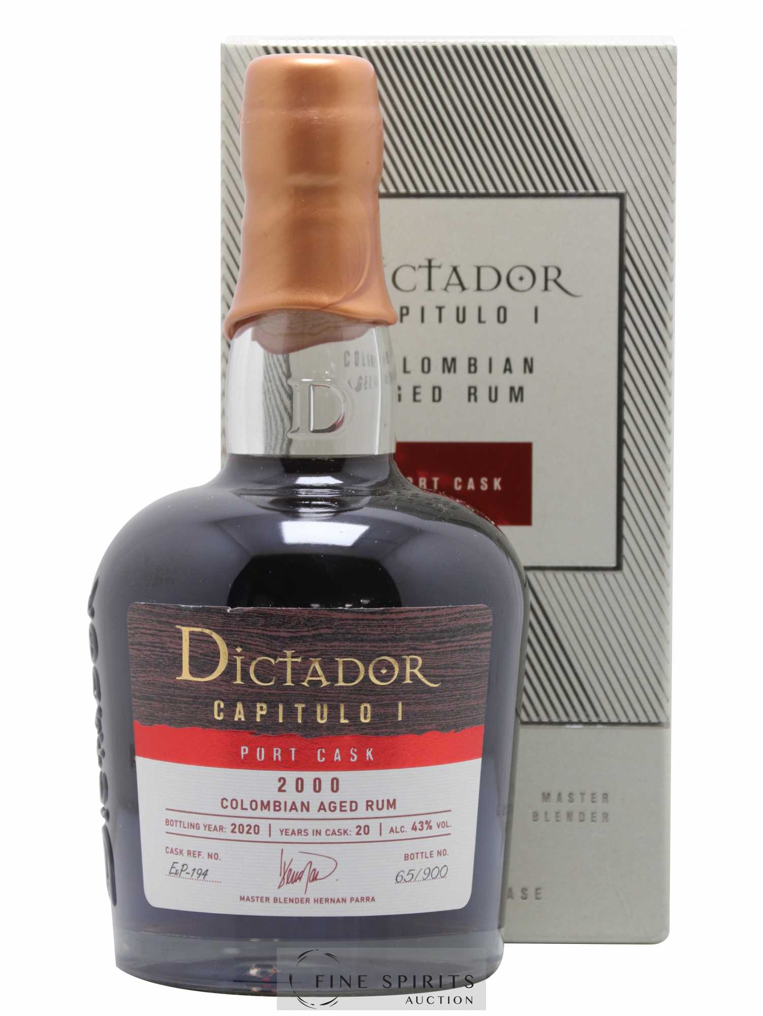 Dictador 20 years 2000 Of. Port Cask - One of 900 - bottled 2020 Capitulo