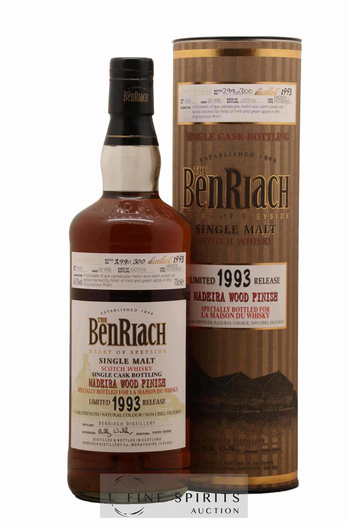 Benriach 20 years 1993 Of. Madeira Wood Finish Cask n°1878 - One of 300 - bottled 2013 LMDW Limited Release