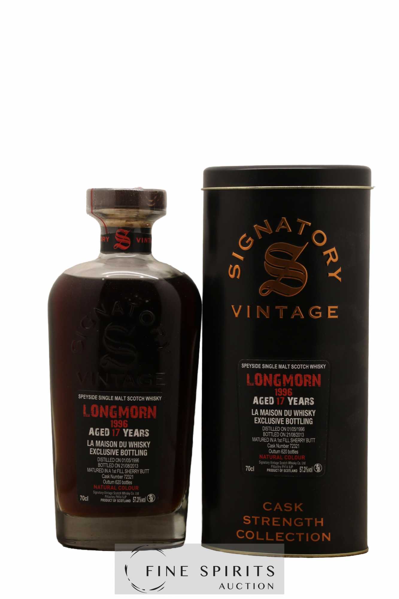 Longmorn 17 years 1996 Signatory Vintage Cask n°72321 - One of 620 - bottled 2013 Cask Strength Collection