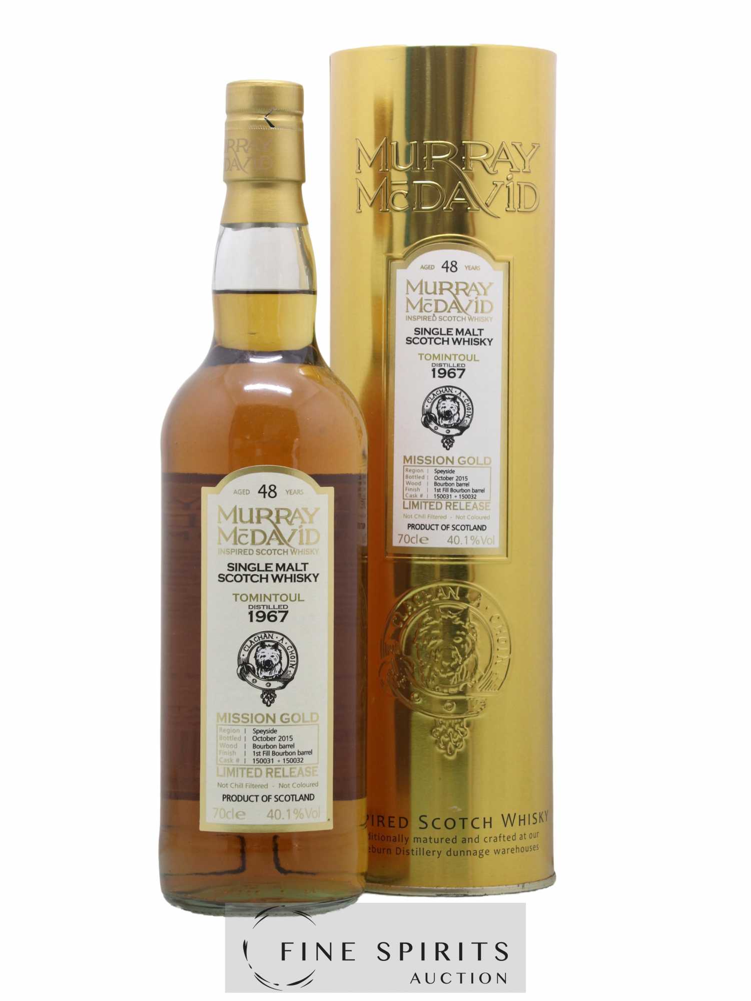 Tomintoul 48 years 1967 Murray Mc David Mission Gold Bourbon Casks 150031-2 - One of 566 - bottled 2015 Limited Release