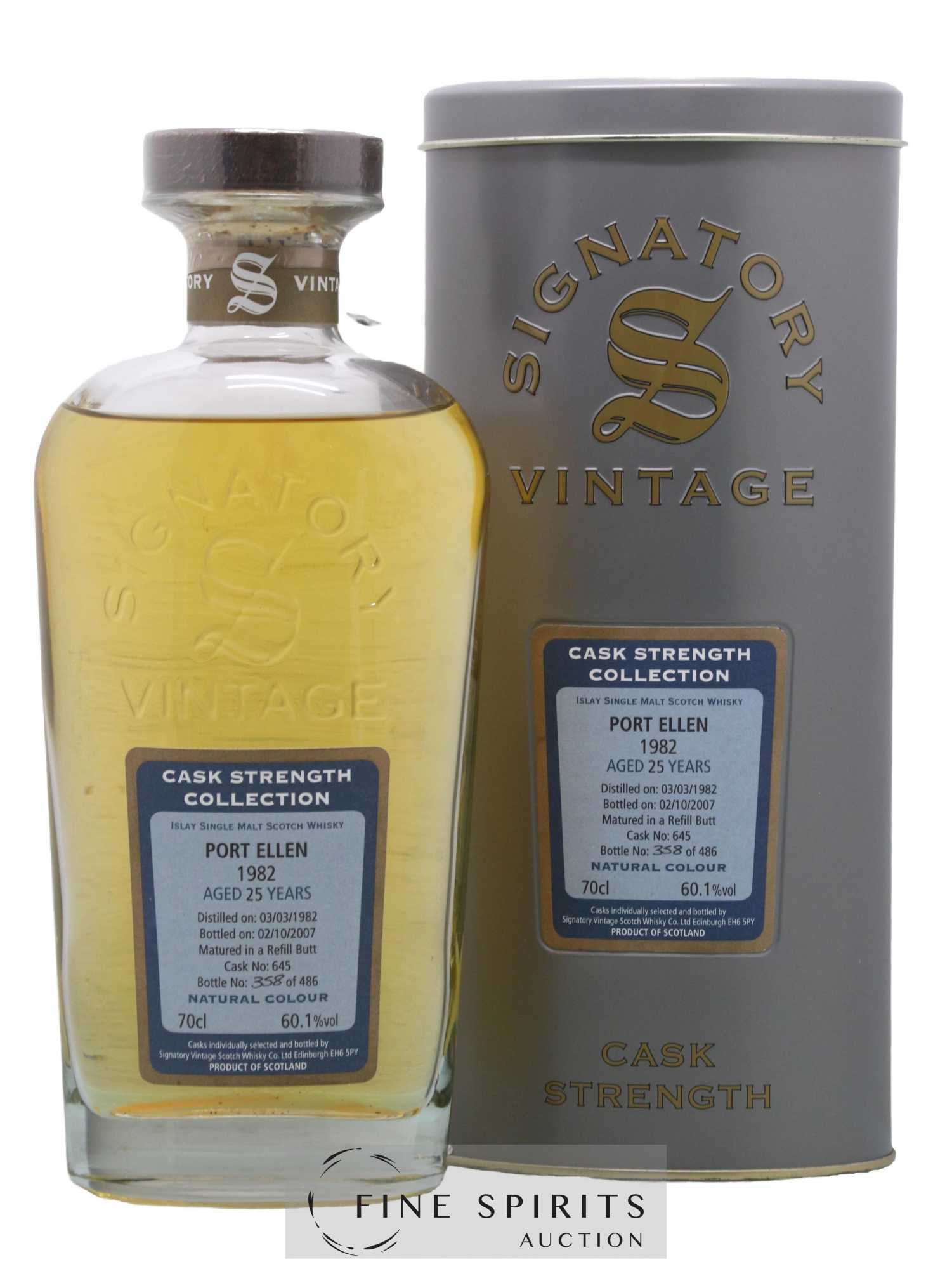 Port Ellen 25 years 1982 Signatory Vintage Cask n°645 - One of 486 - bottled 2007 Cask Strength Collection